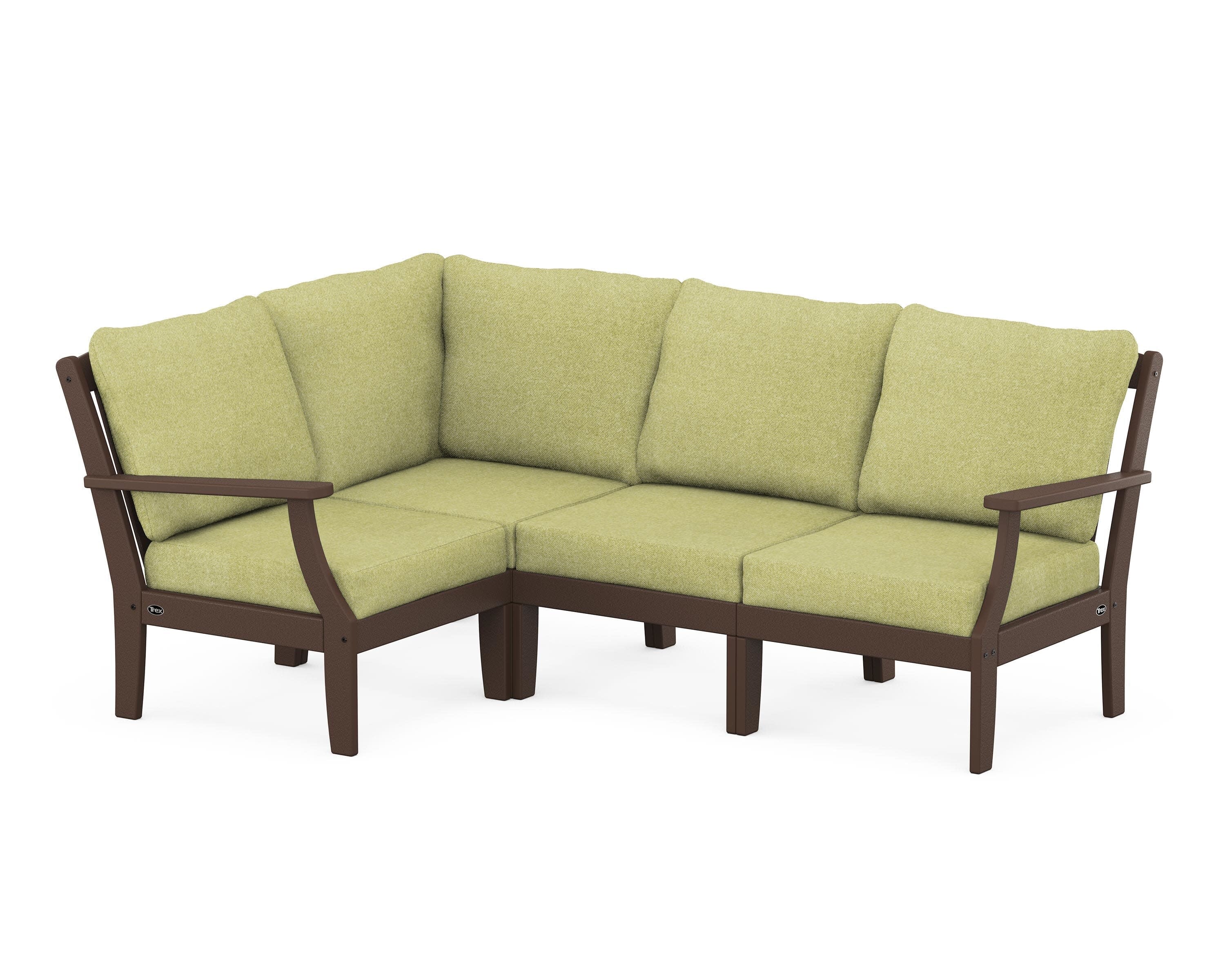Yacht Club Modular 4-Piece Deep Seating Set in Vintage Lantern / Chartreuse Boucle