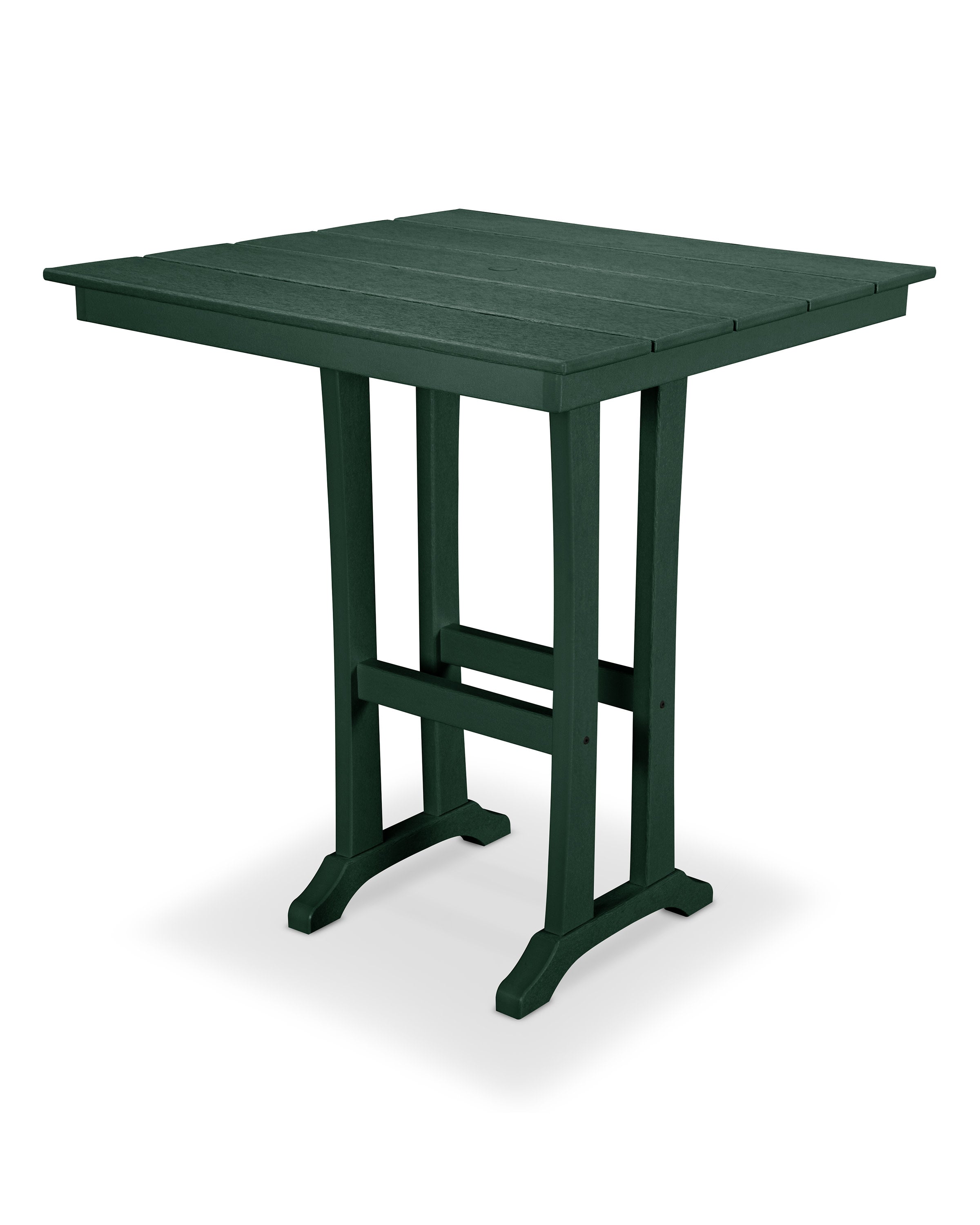 Farmhouse Trestle 37" Bar Table in Rainforest Canopy