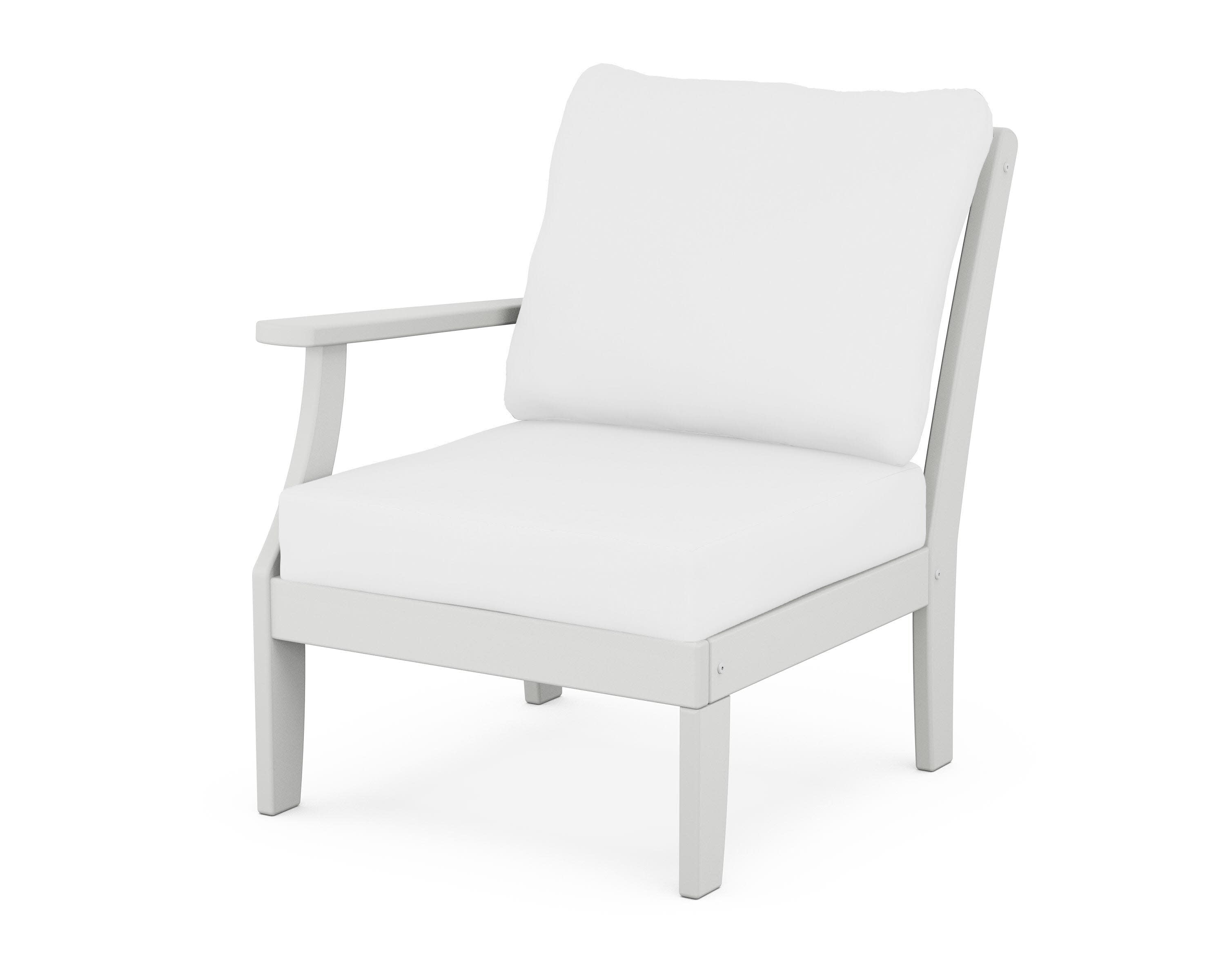 Yacht Club Modular Left Arm Chair in Classic White / Natural