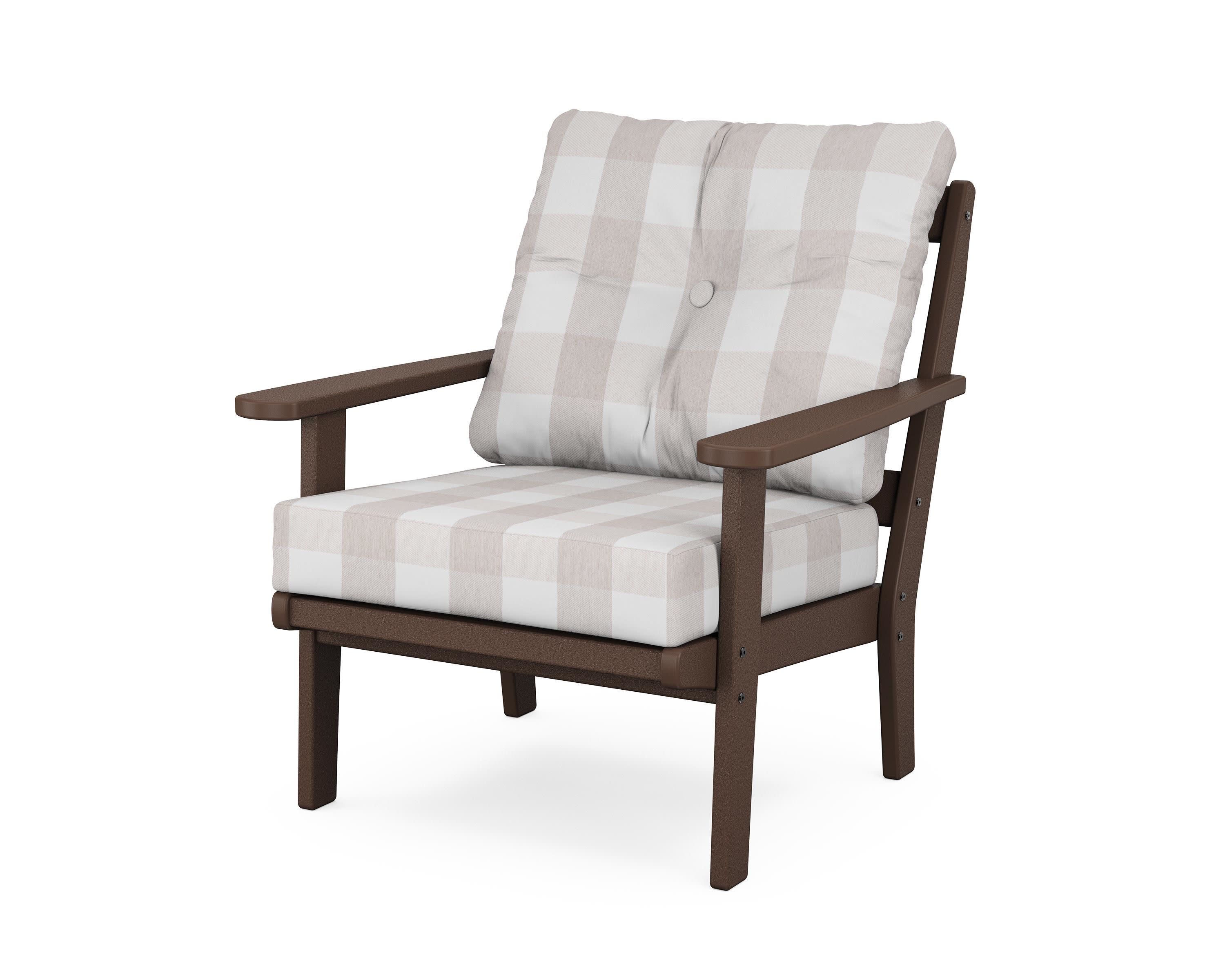 Cape Cod Deep Seating Chair in Vintage Lantern / Buffalo Plaid Dune Burlap