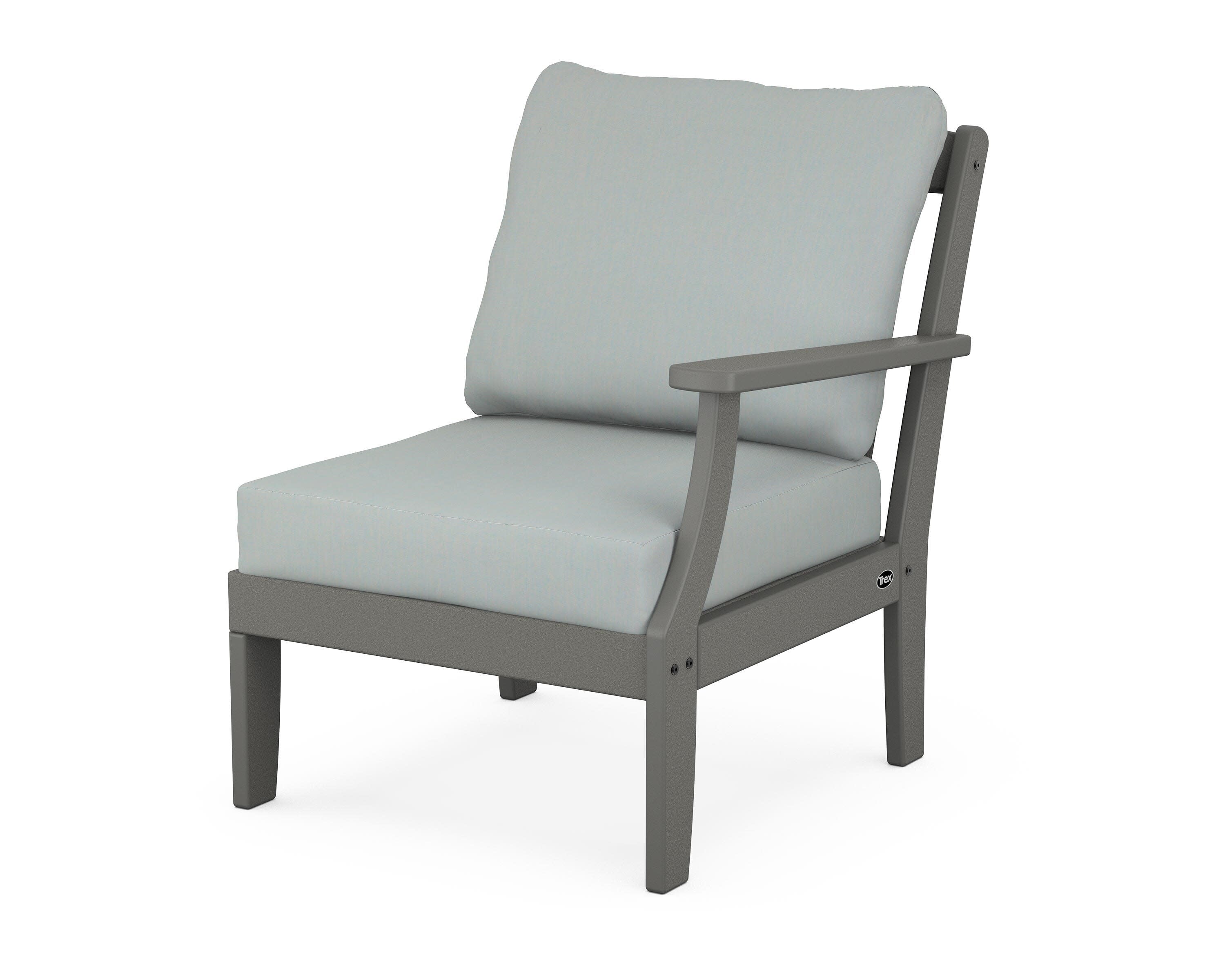 Yacht Club Modular Right Arm Chair in Stepping Stone / Spa