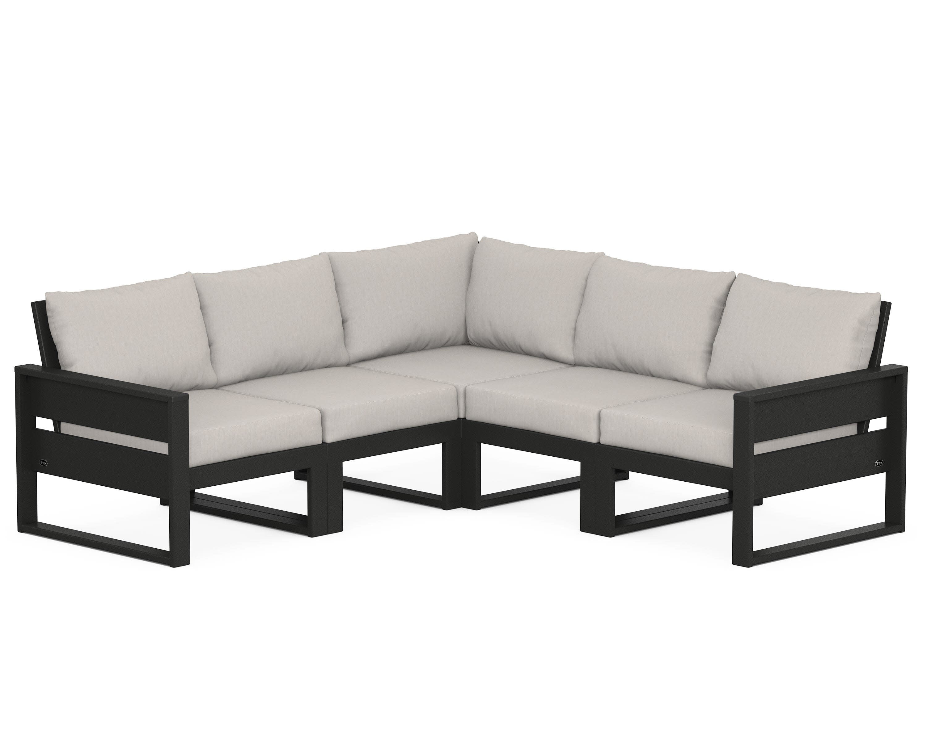 Eastport 5-Piece Sectional in Charcoal Black / Cast Ash