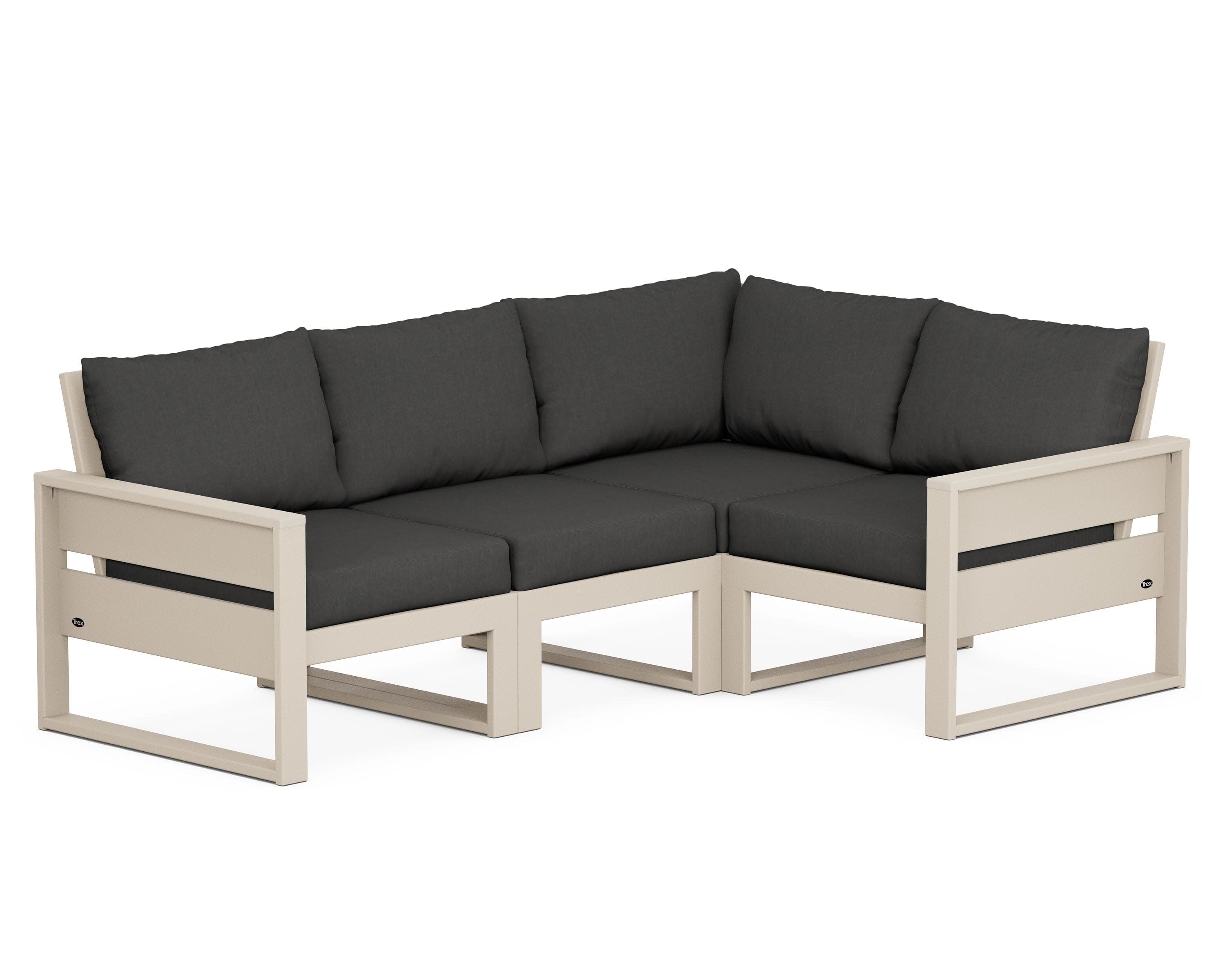 Eastport 4- Piece Sectional in Sand Castle / Spectrum Carbon
