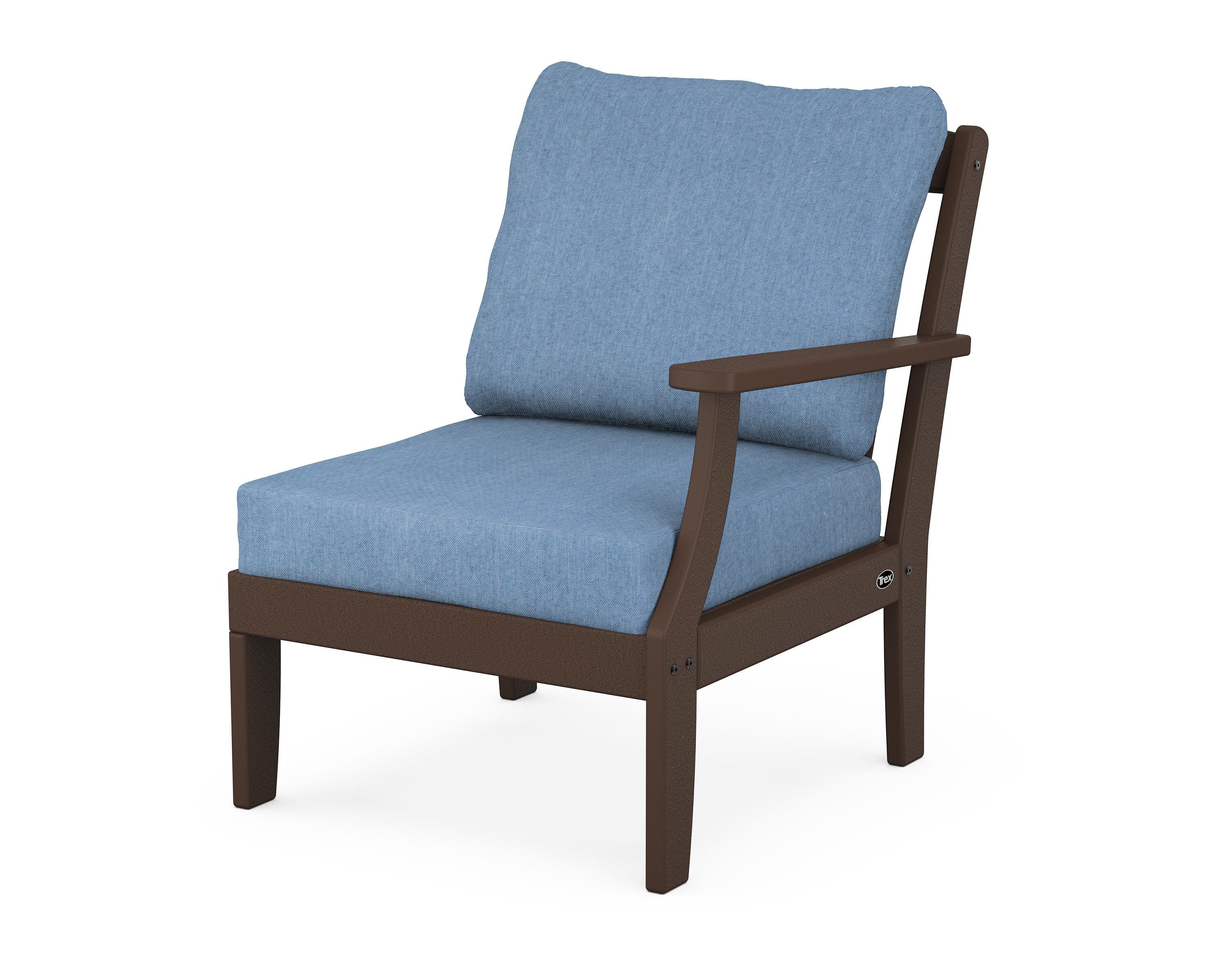 Yacht Club Modular Right Arm Chair in Vintage Lantern / Sky Blue
