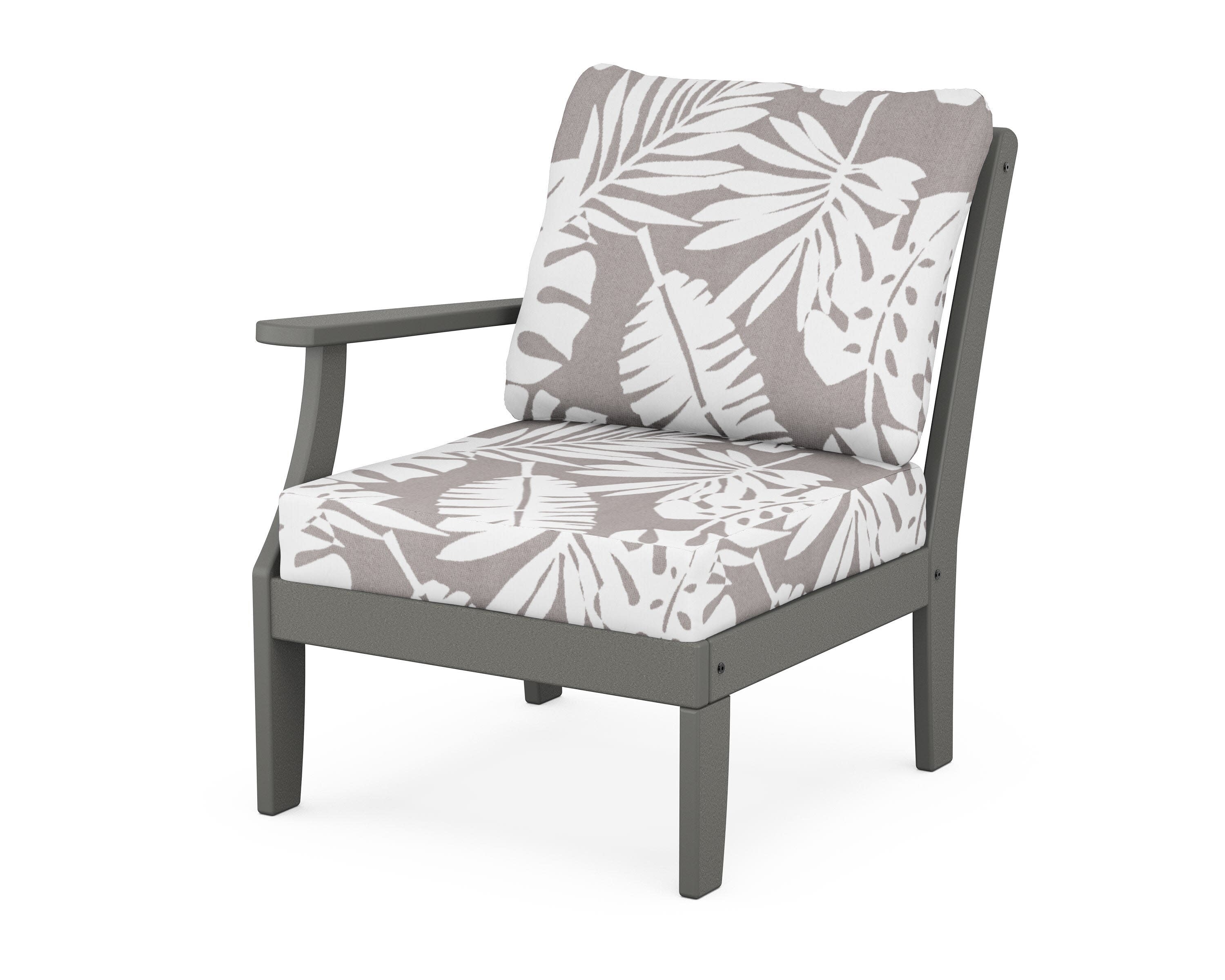 Yacht Club Modular Left Arm Chair in Stepping Stone / Leaf Grey Mist