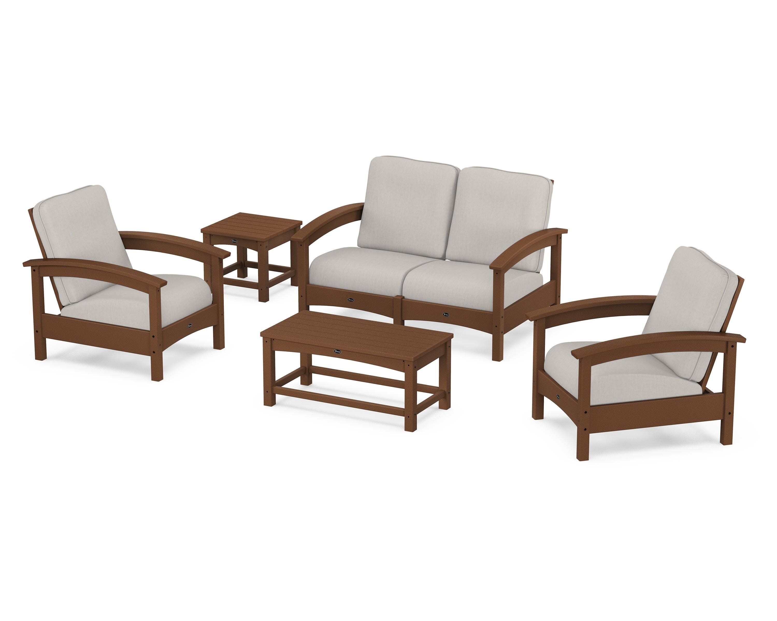 Rockport Club 6-Piece Deep Seating Conversation Set in Tree House / Cast Ash