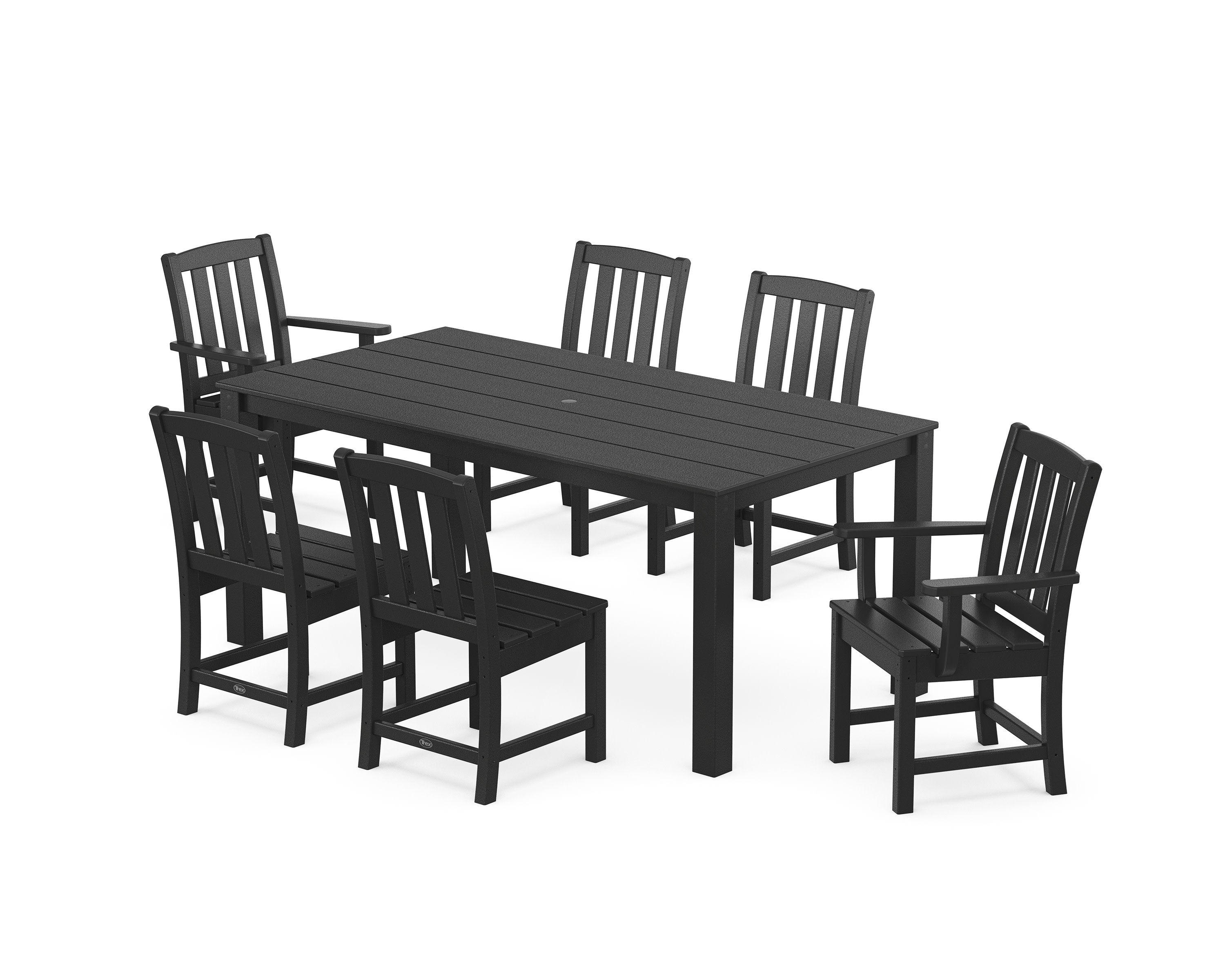 Cape Cod 7-Piece Parsons Dining Set in Charcoal Black