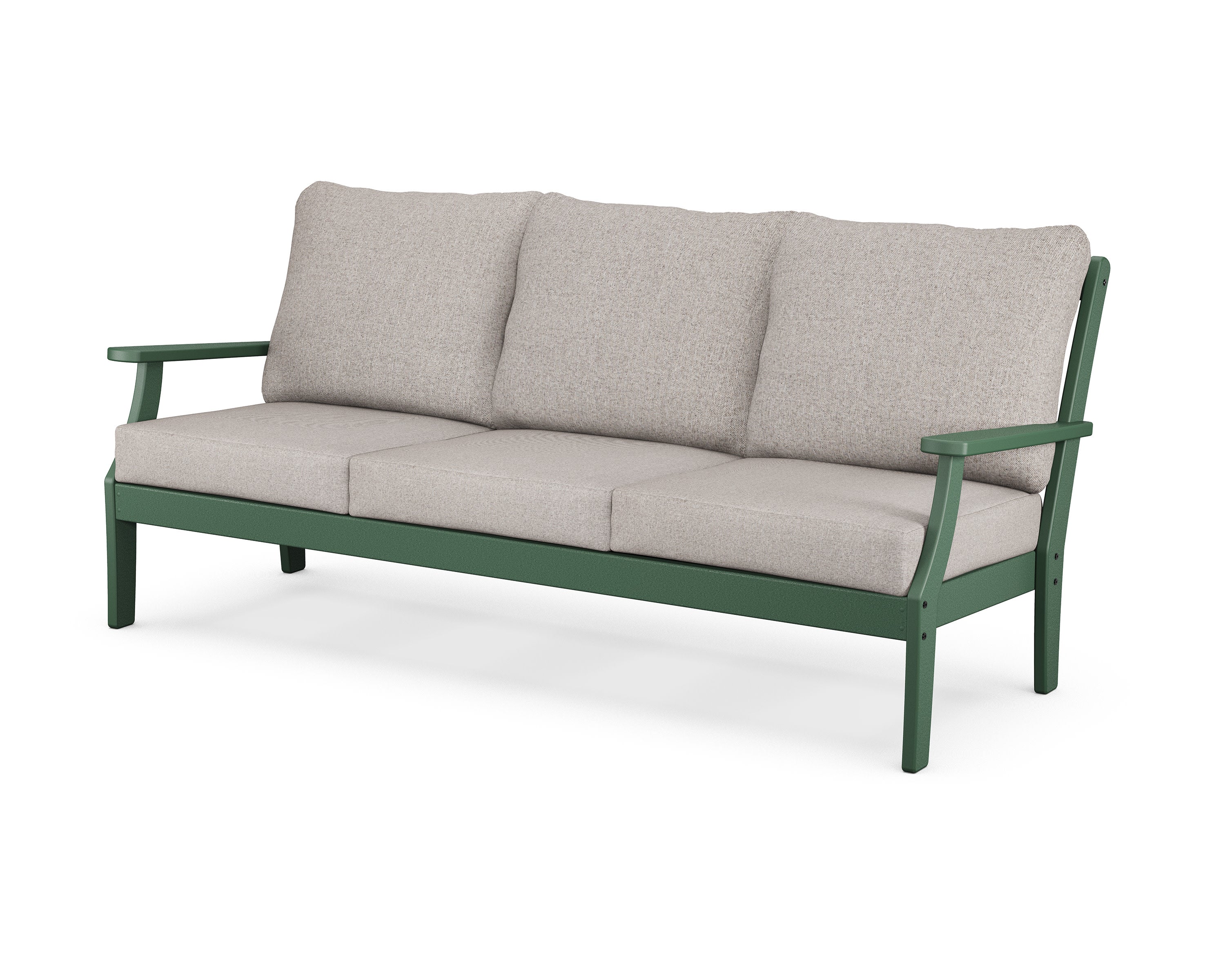 Yacht Club Deep Seating Sofa in Rainforest Canopy / Weathered Tweed