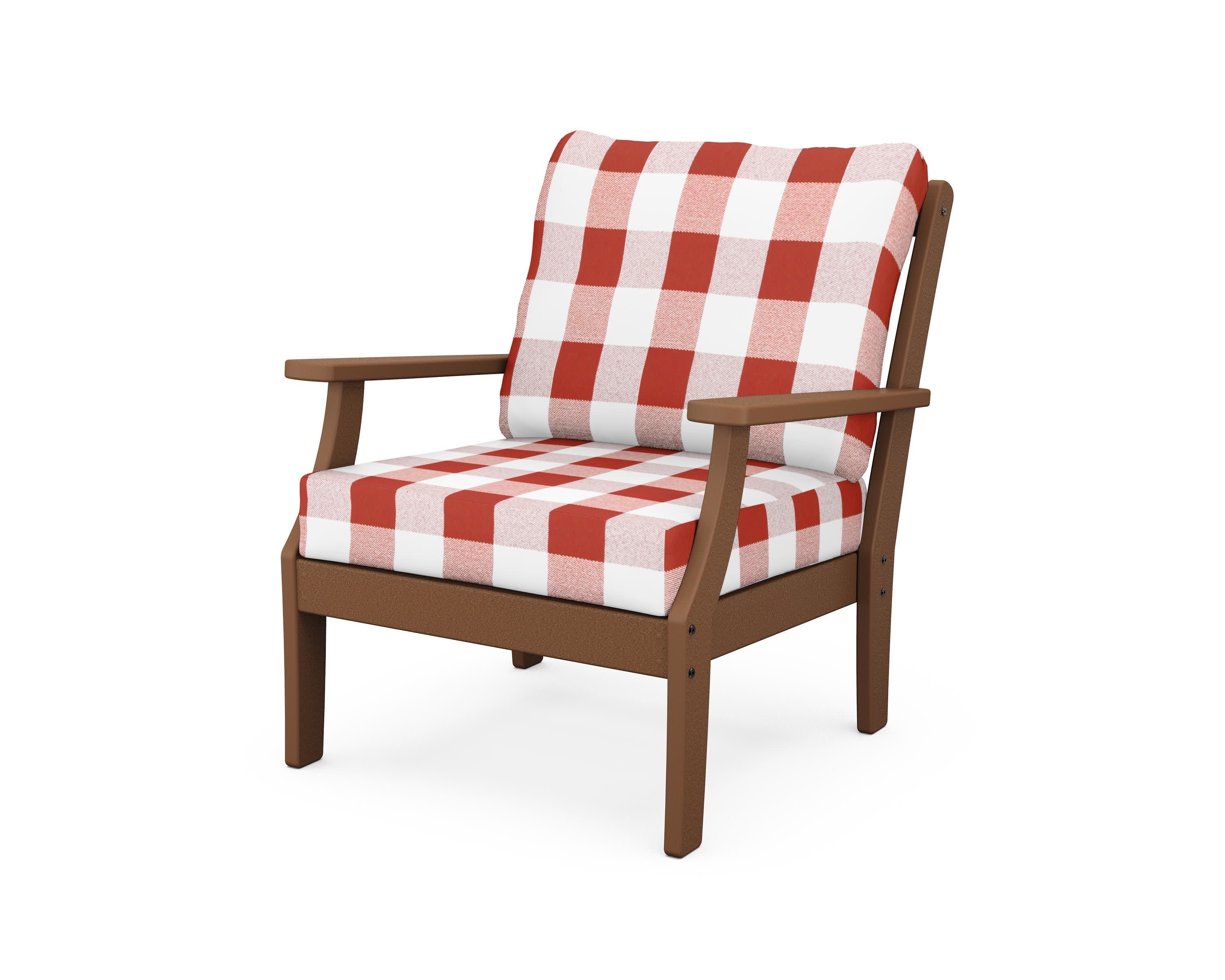 Yacht Club Deep Seating Chair in Tree House / Buffalo Plaid Crimson