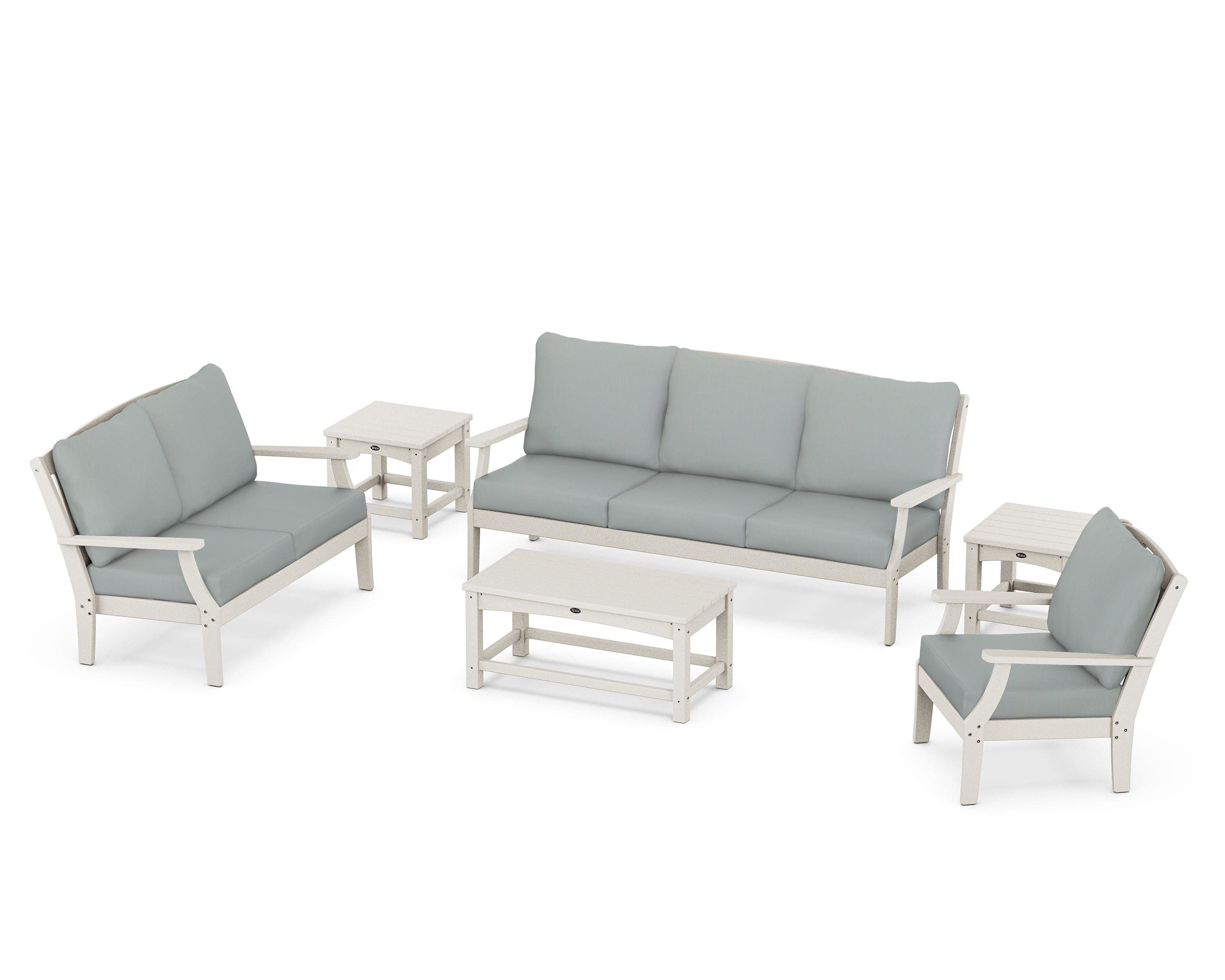 Yacht Club 6-Piece Deep Seating Set in Sand Castle / Spa
