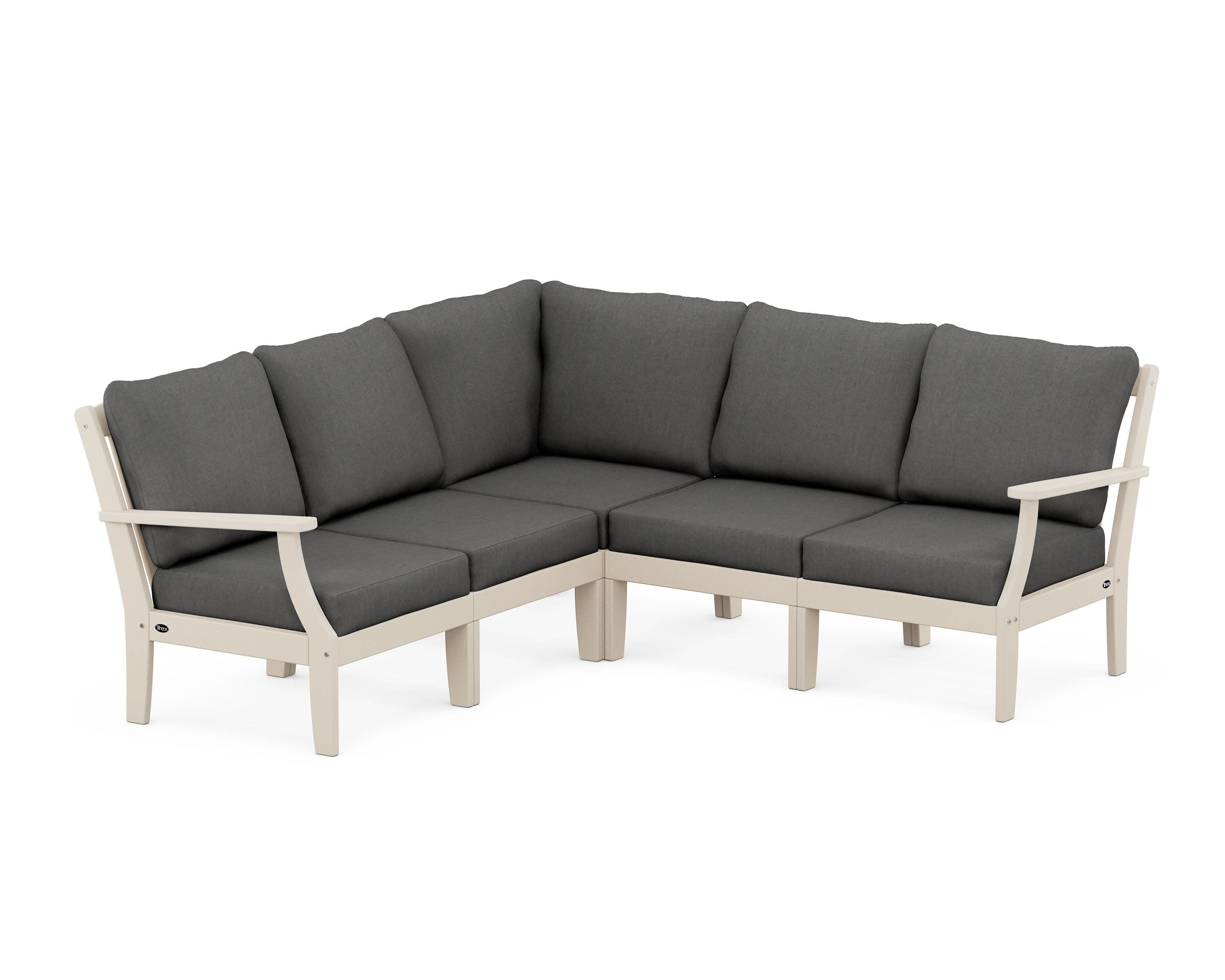 Yacht Club Modular 5-Piece Deep Seating Set in Sand Castle / Spectrum Carbon