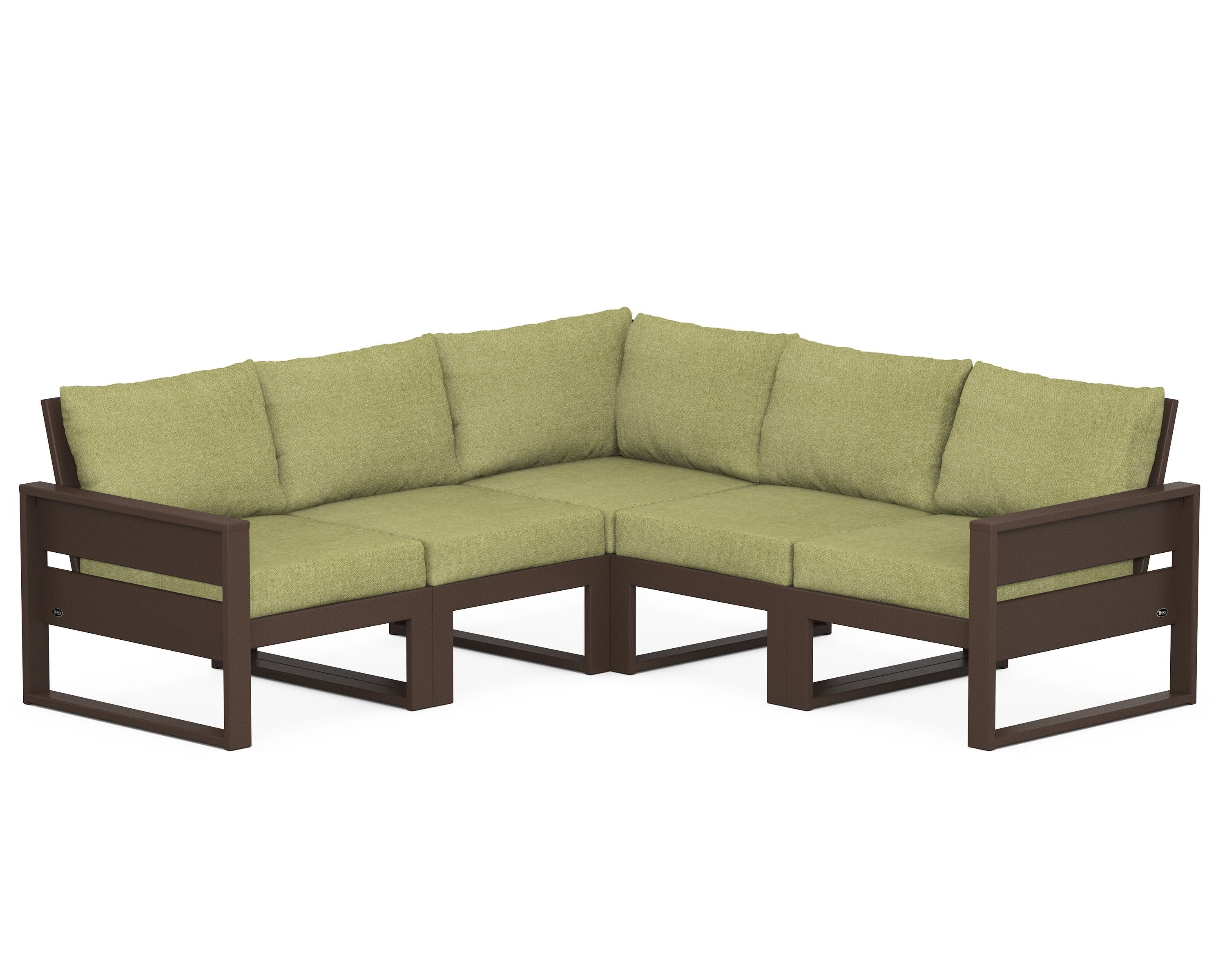 Eastport 5-Piece Sectional in Vintage Lantern / Chartreuse Boucle
