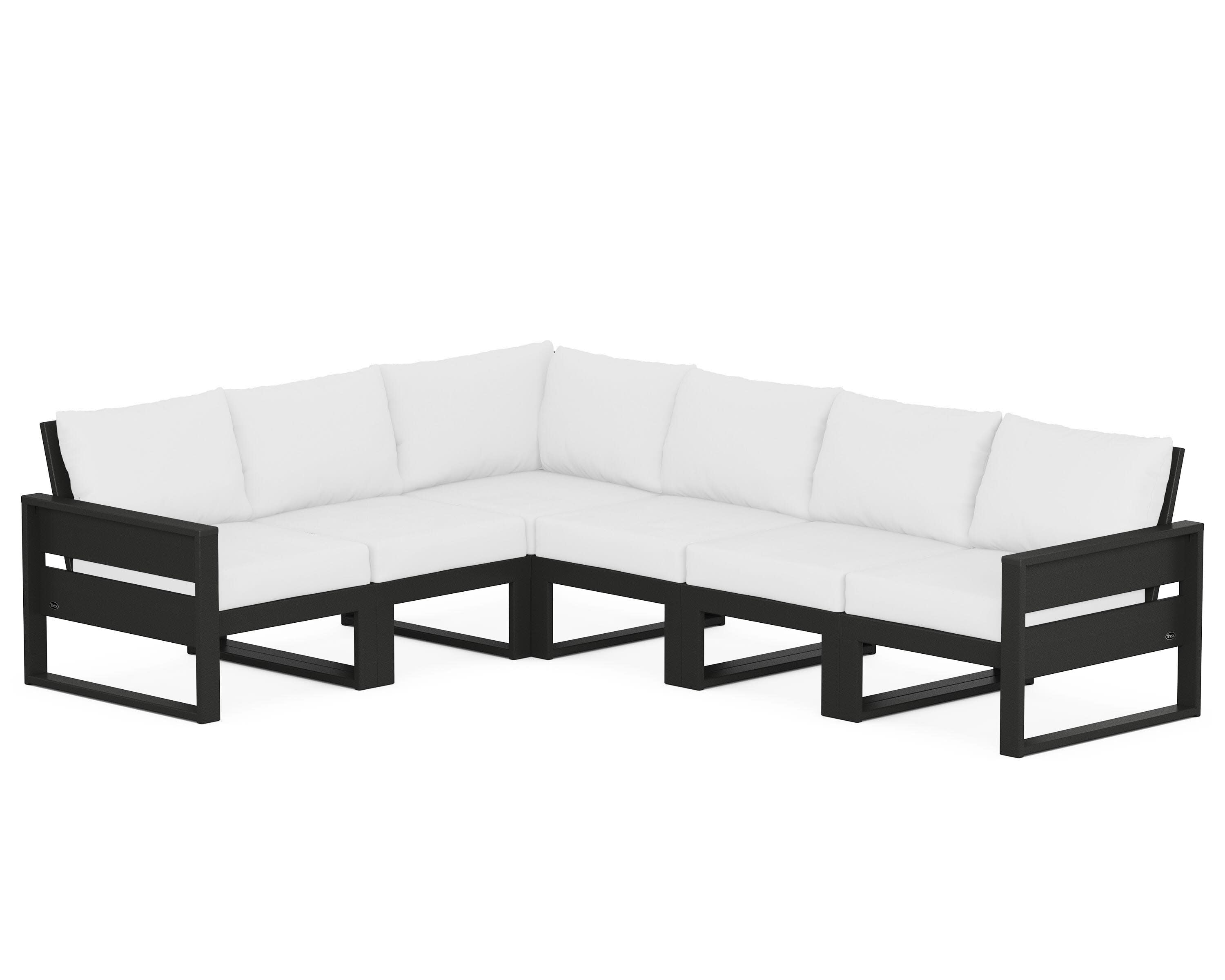 Eastport 6-Piece Sectional in Charcoal Black / Natural