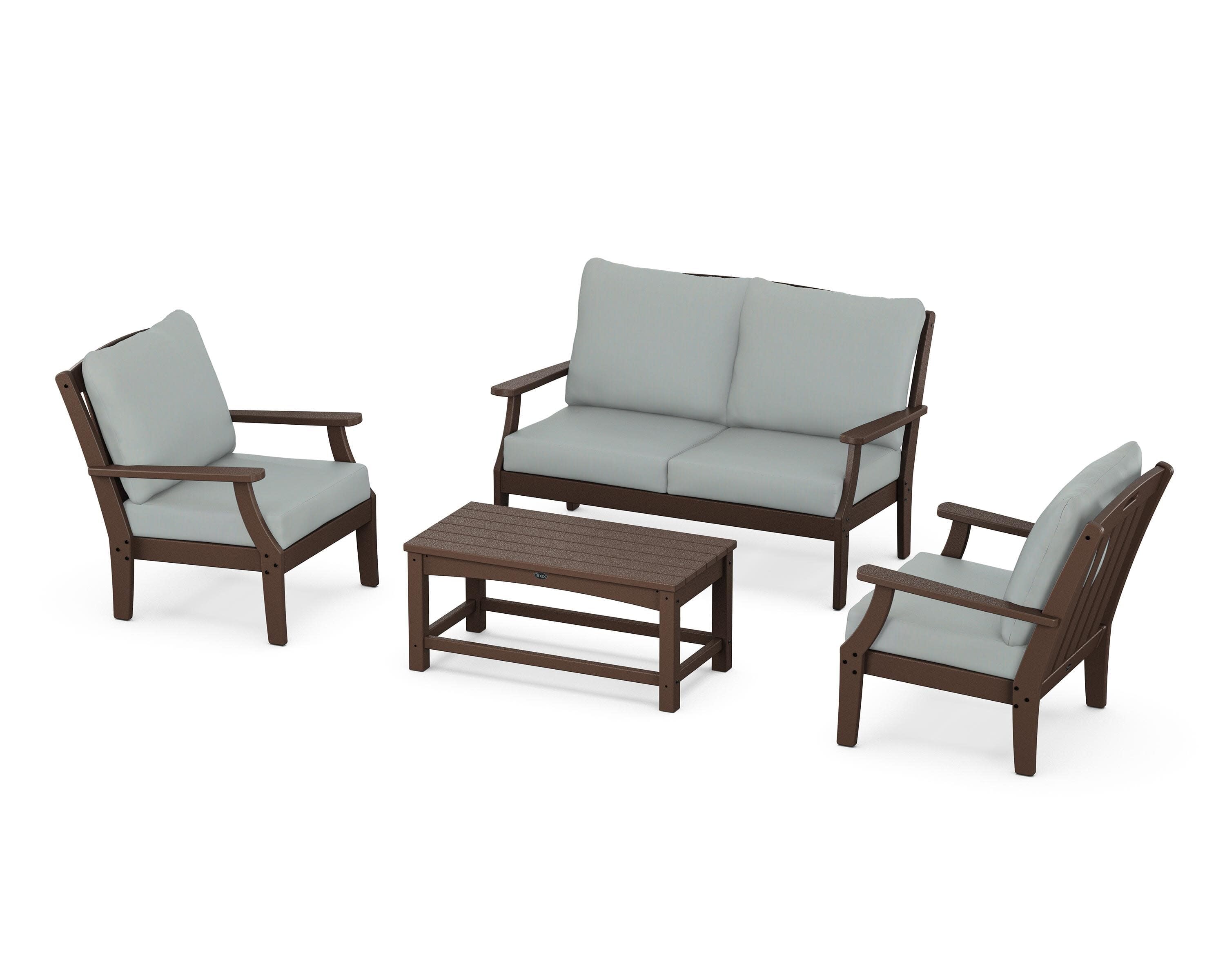 Yacht Club 4-Piece Deep Seating Chair Set in Vintage Lantern / Spa