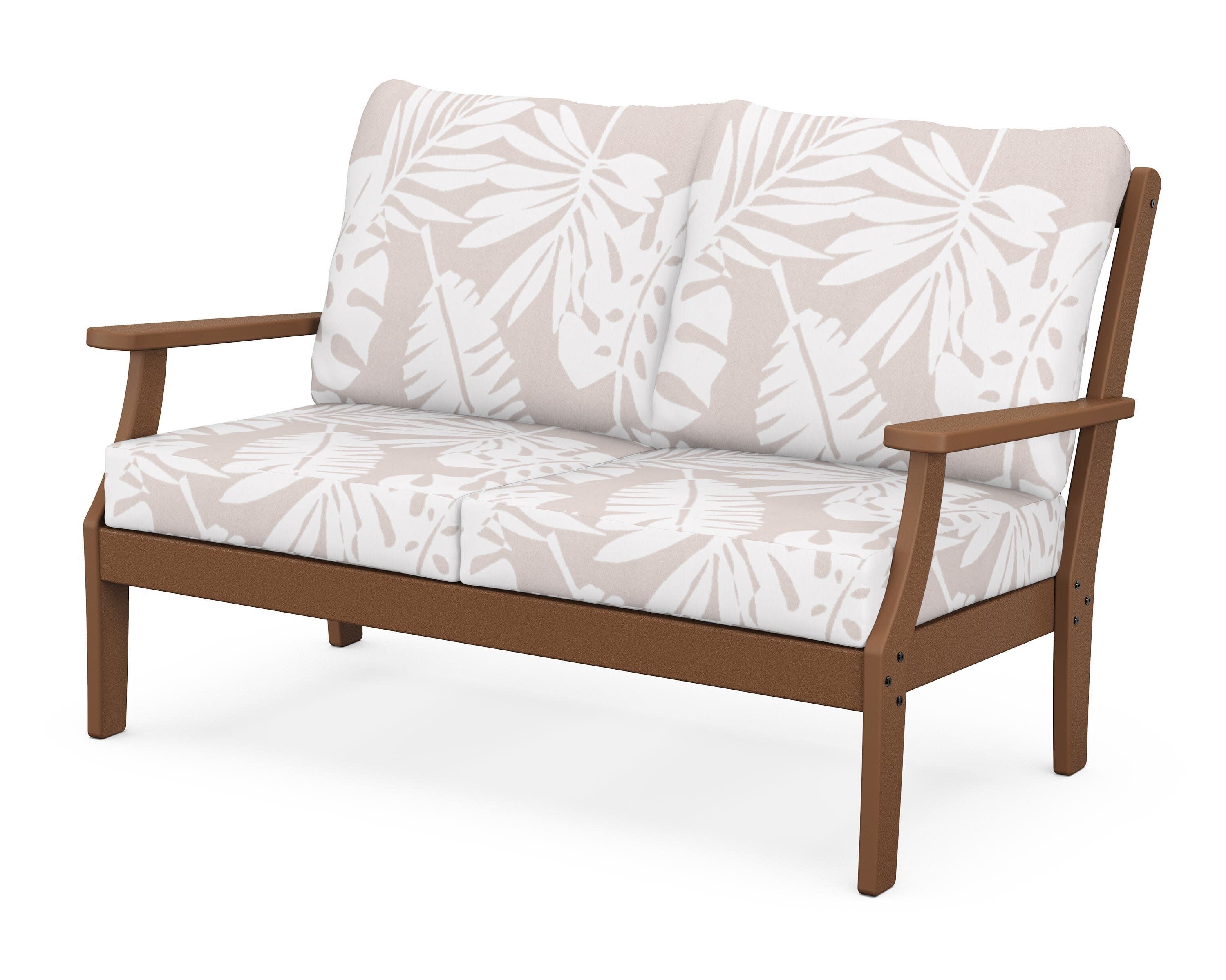Yacht Club Deep Seating Loveseat in Tree House / Leaf Dune Burlap