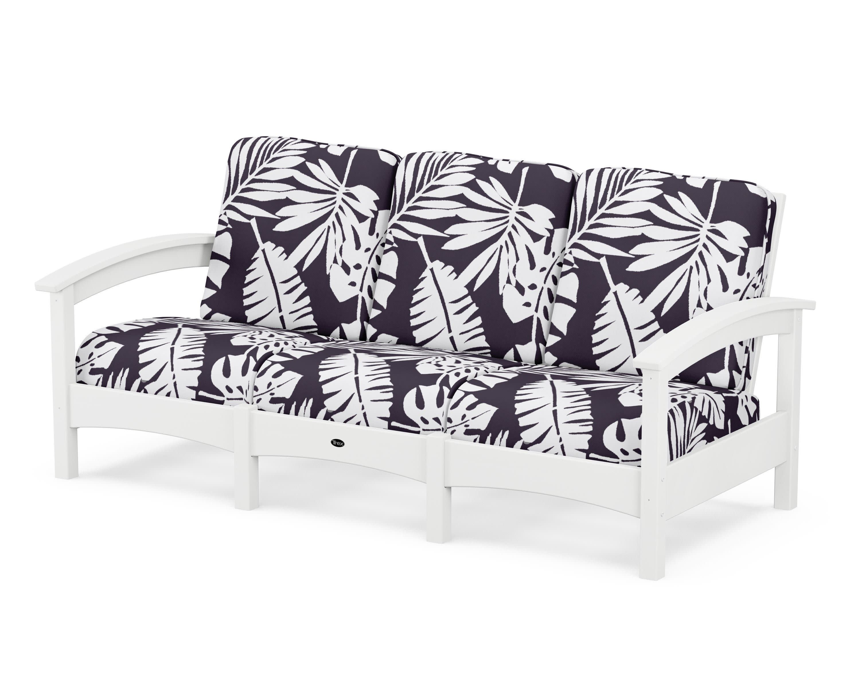 Rockport Club Sofa in Classic White / Leaf Navy