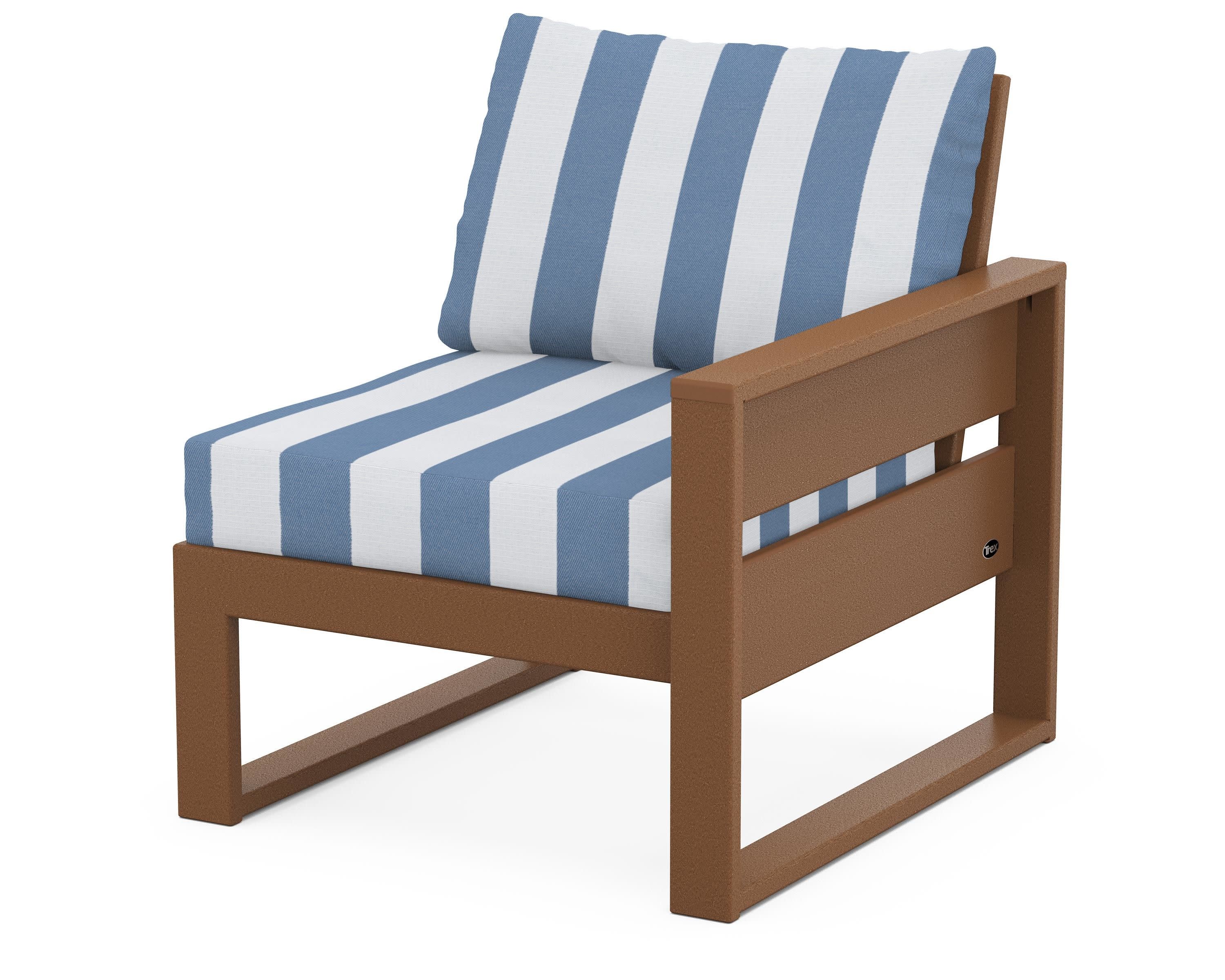 Eastport Modular Right Arm Chair in Tree House / Cabana Stripe Sky Blue