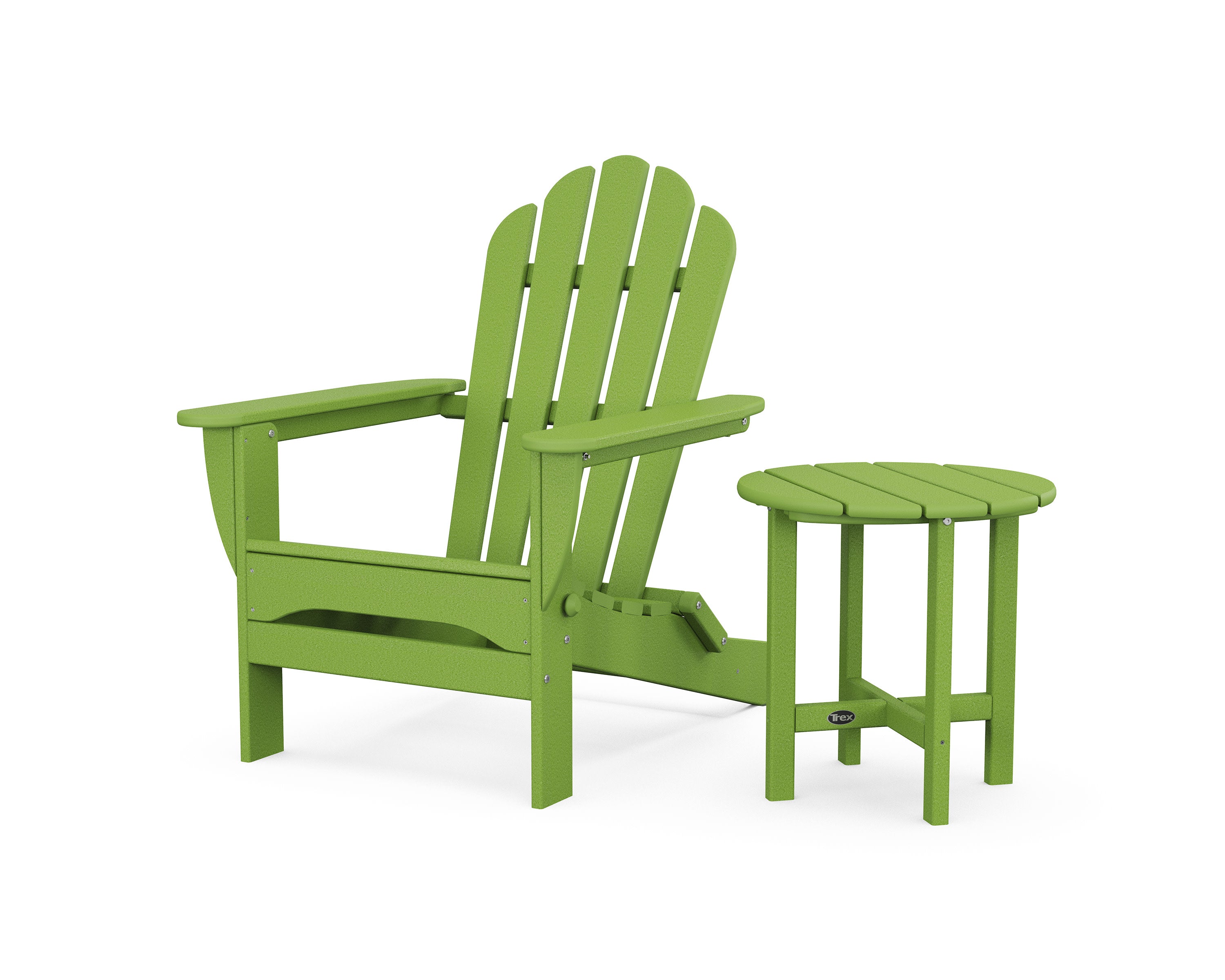 Monterey Bay Folding Adirondack Chair with Side Table in Lime