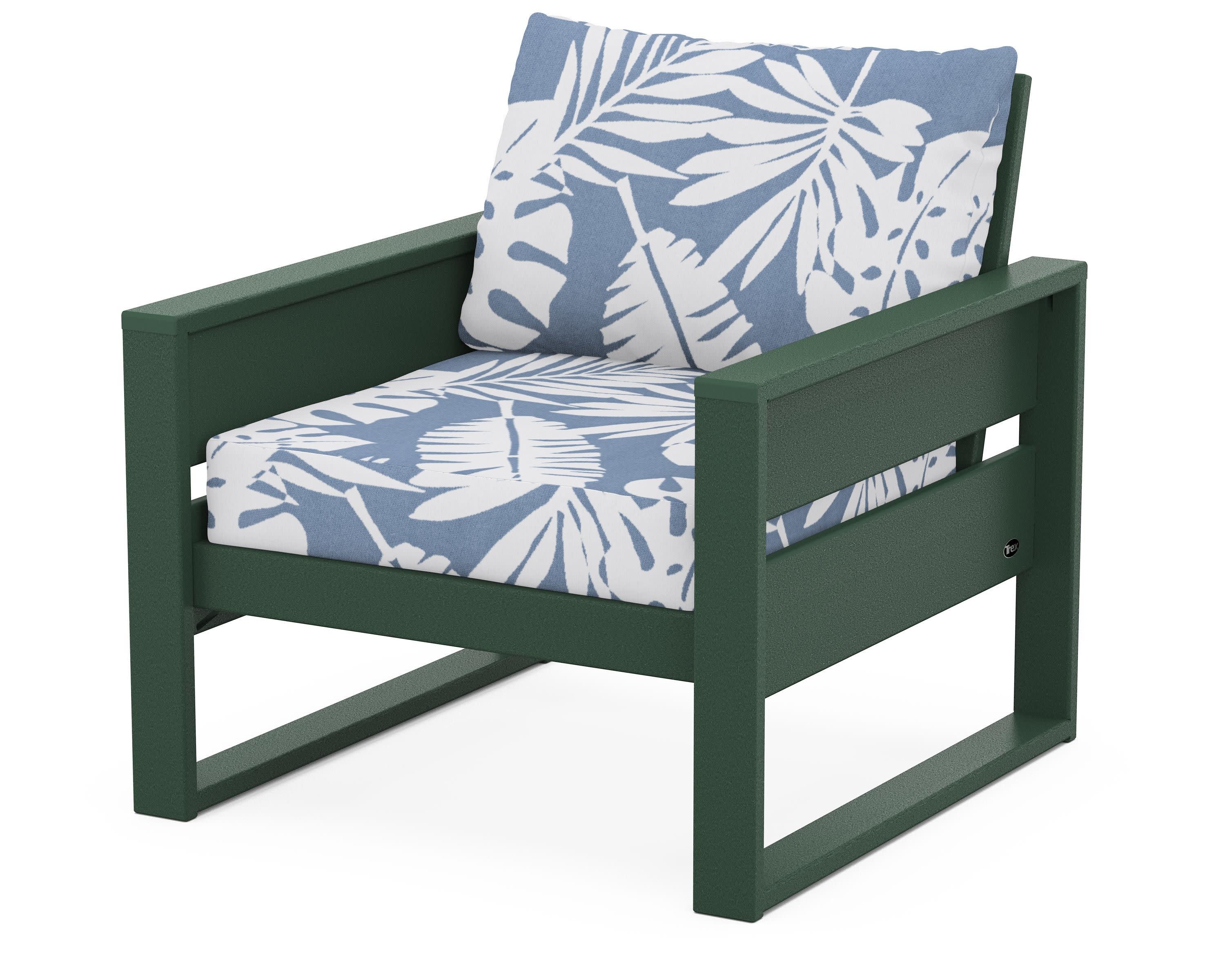 Eastport Club Chair in Rainforest Canopy / Leaf Sky Blue