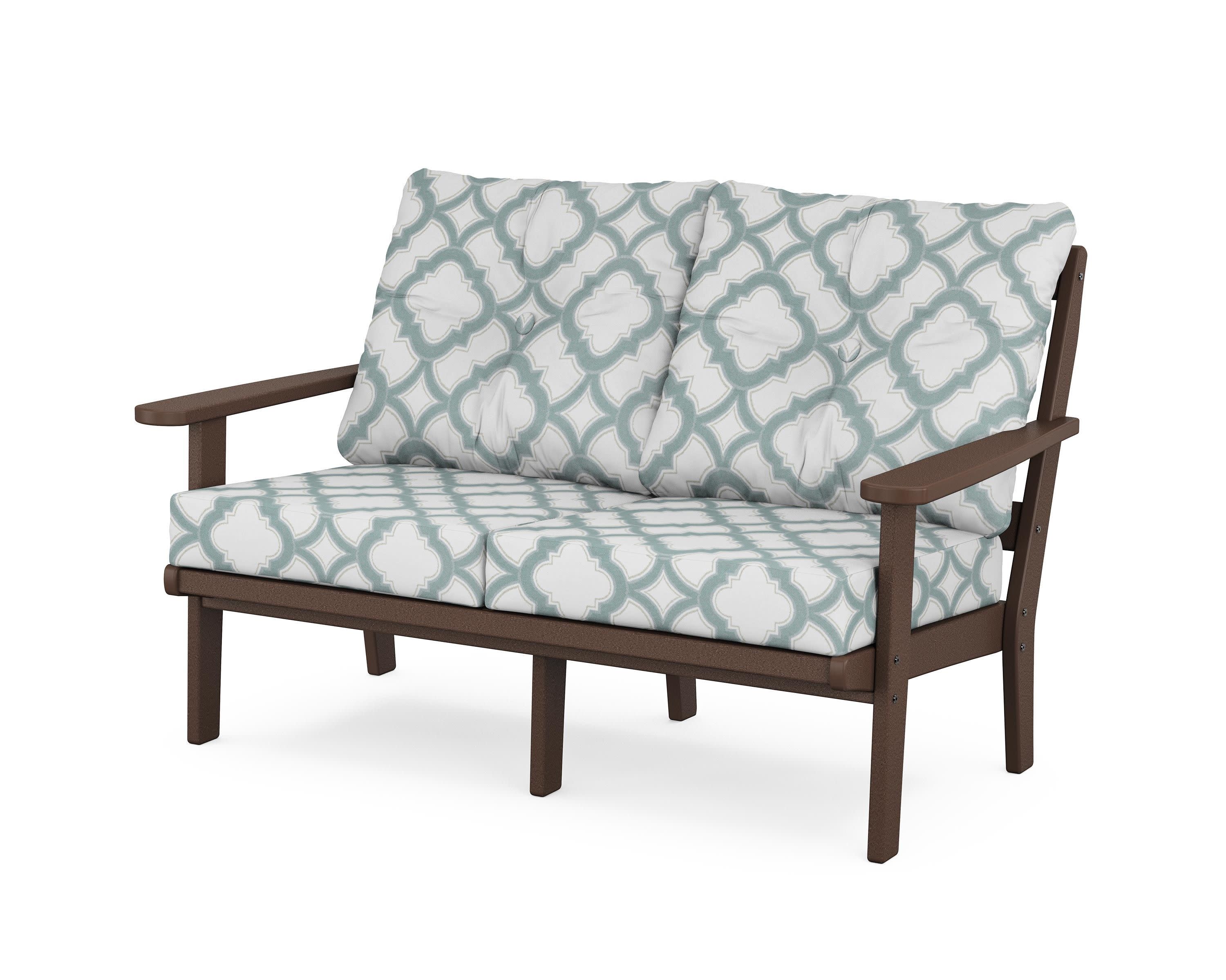 Cape Cod Deep Seating Loveseat in Vintage Lantern / Trellis Glacier Spa