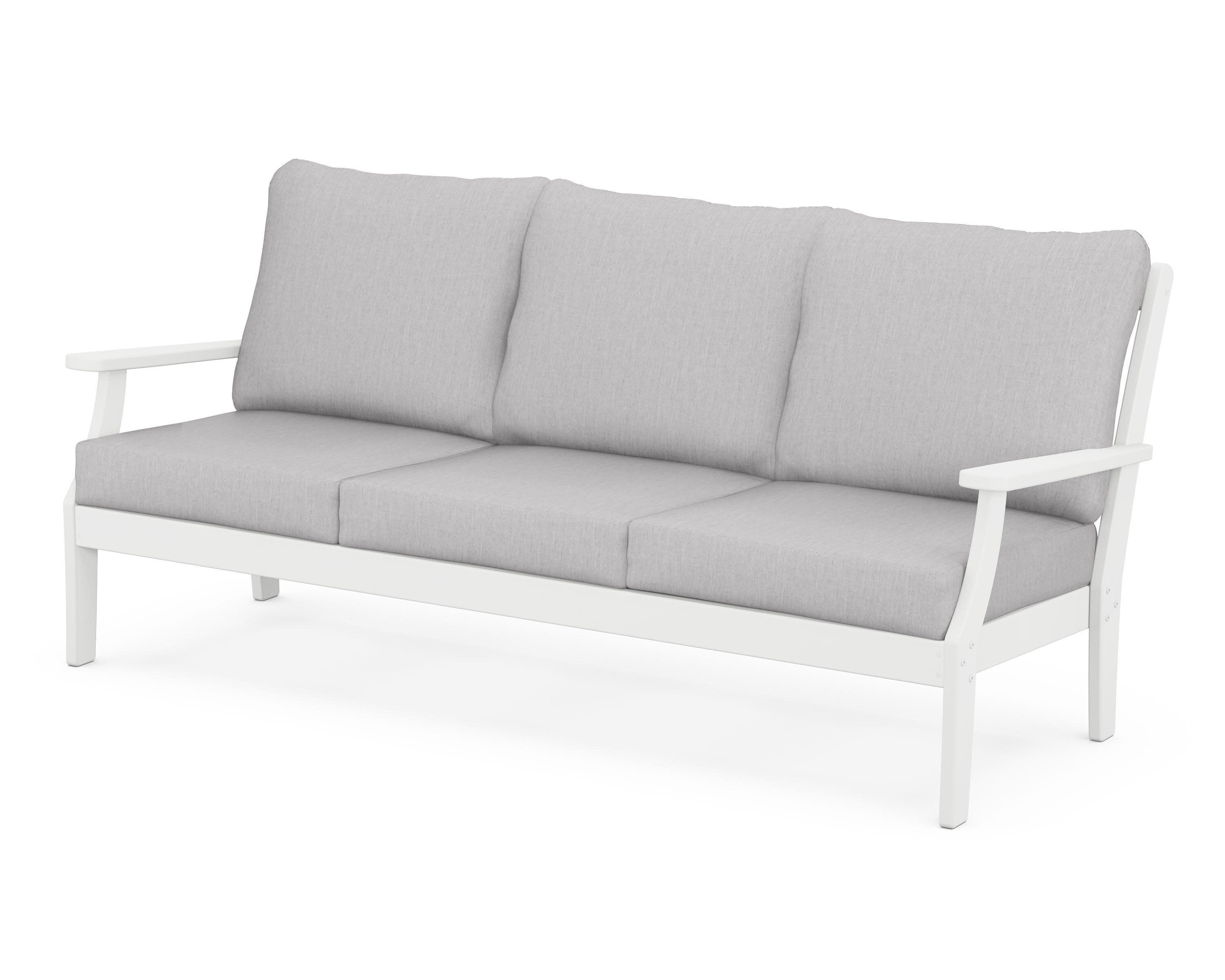 Yacht Club Deep Seating Sofa in Classic White / Granite