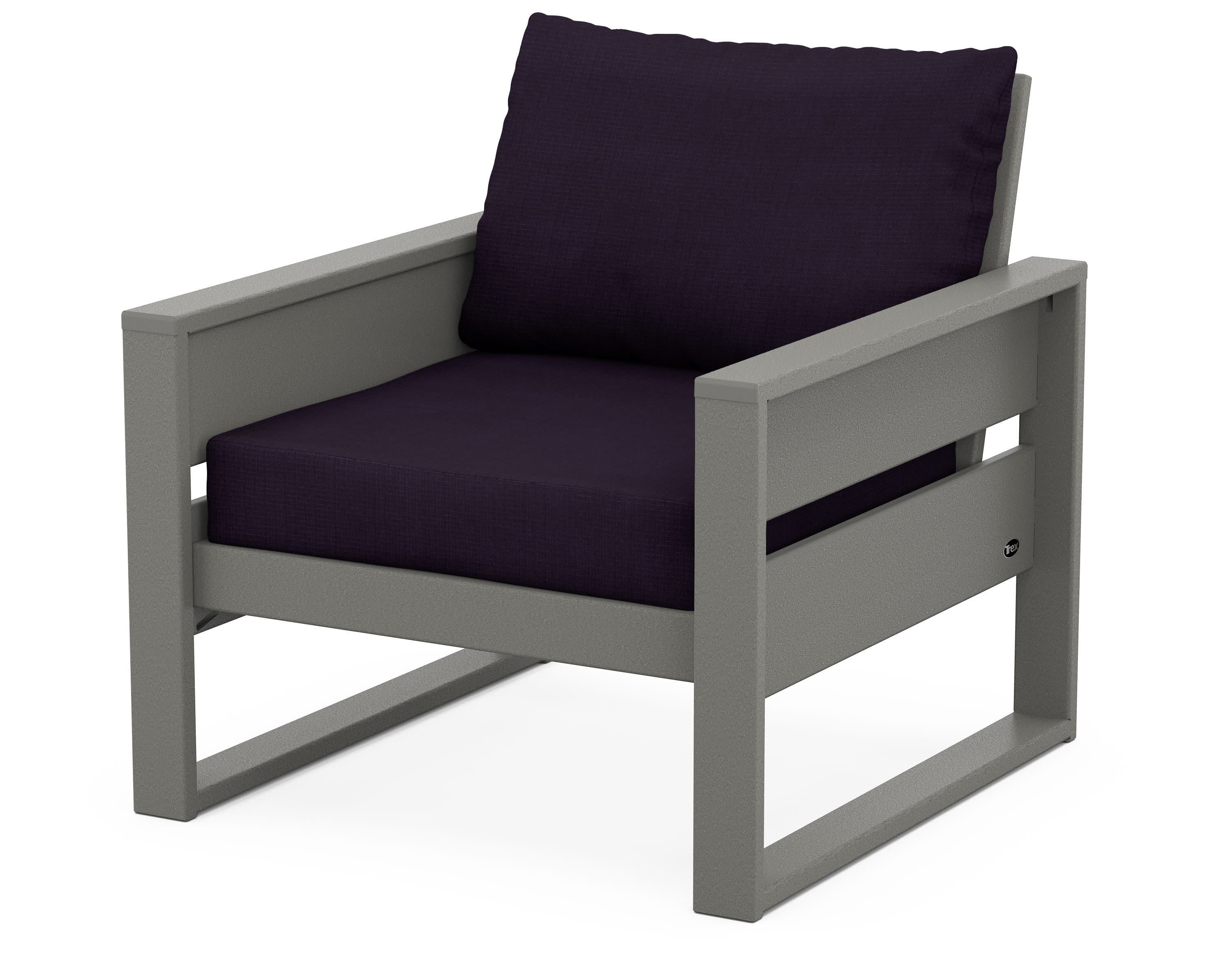 Eastport Club Chair in Stepping Stone / Navy Linen