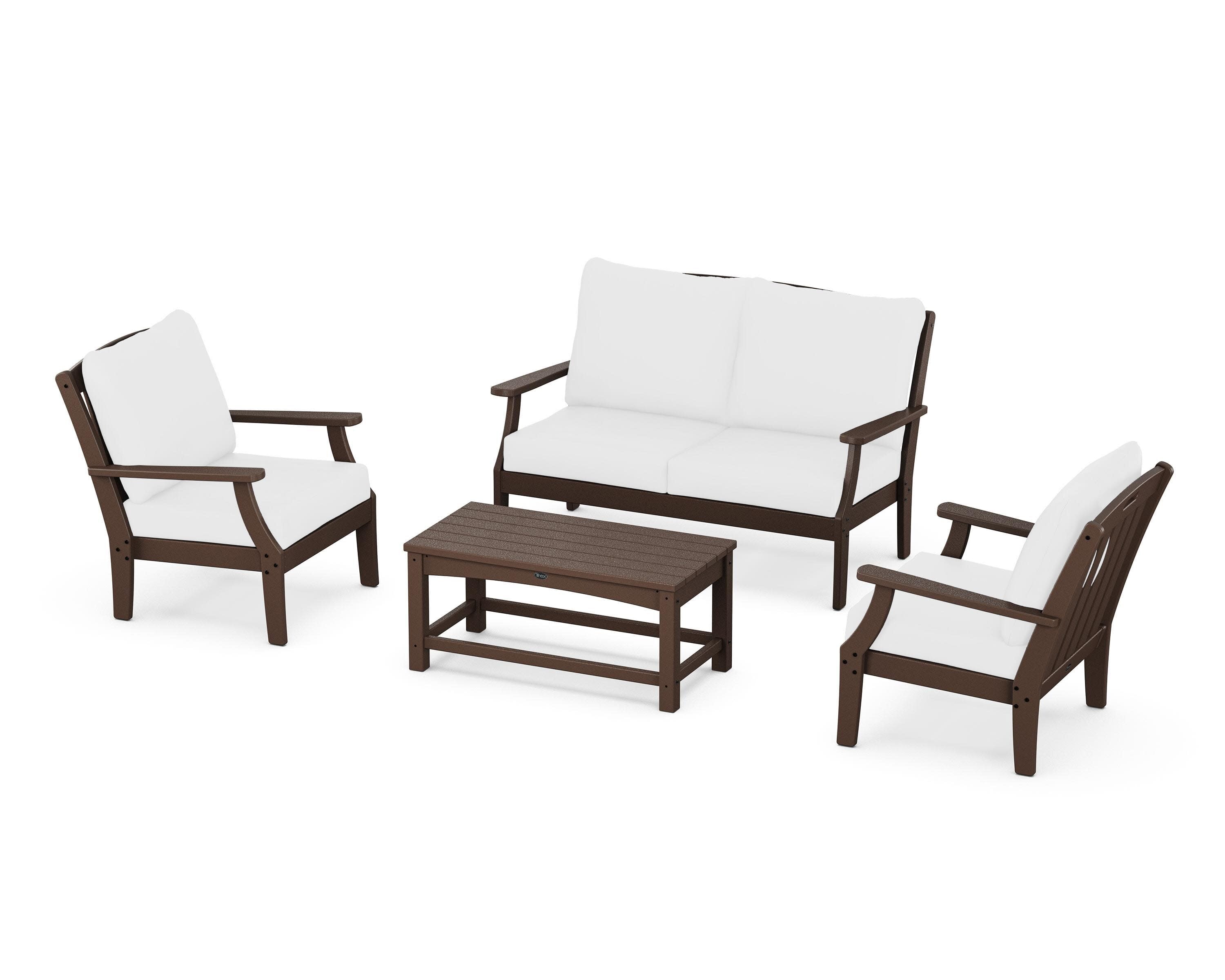 Yacht Club 4-Piece Deep Seating Chair Set in Vintage Lantern / Natural