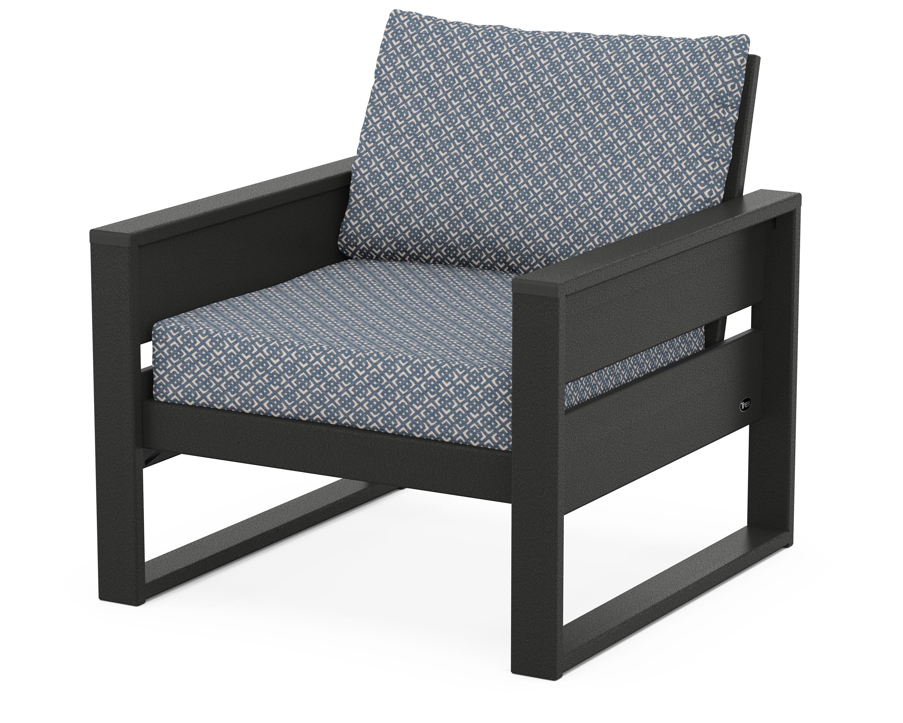 Eastport Club Chair in Charcoal Black / Hopscotch