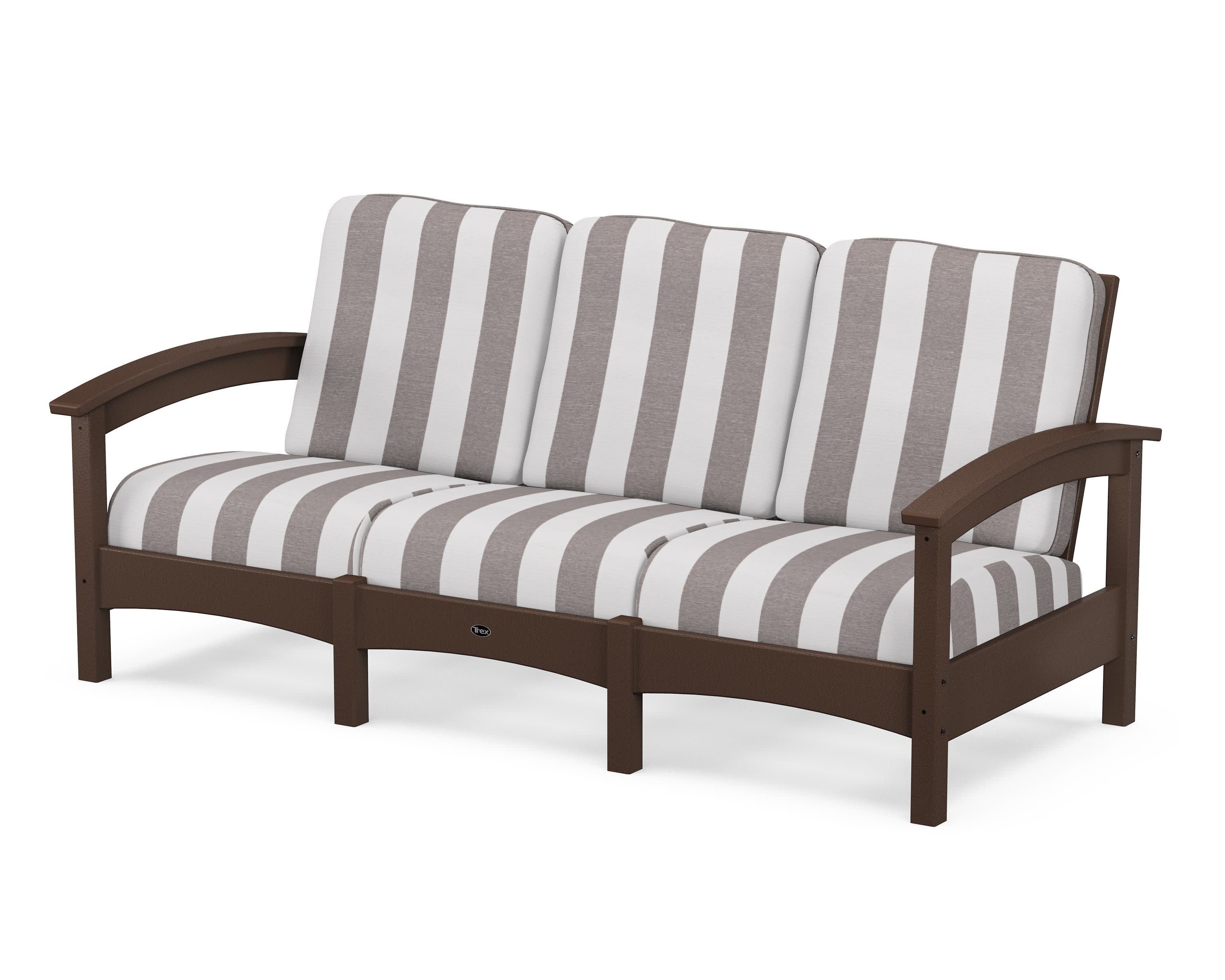 Rockport Club Sofa in Vintage Lantern / Cabana Stripe Grey Mist