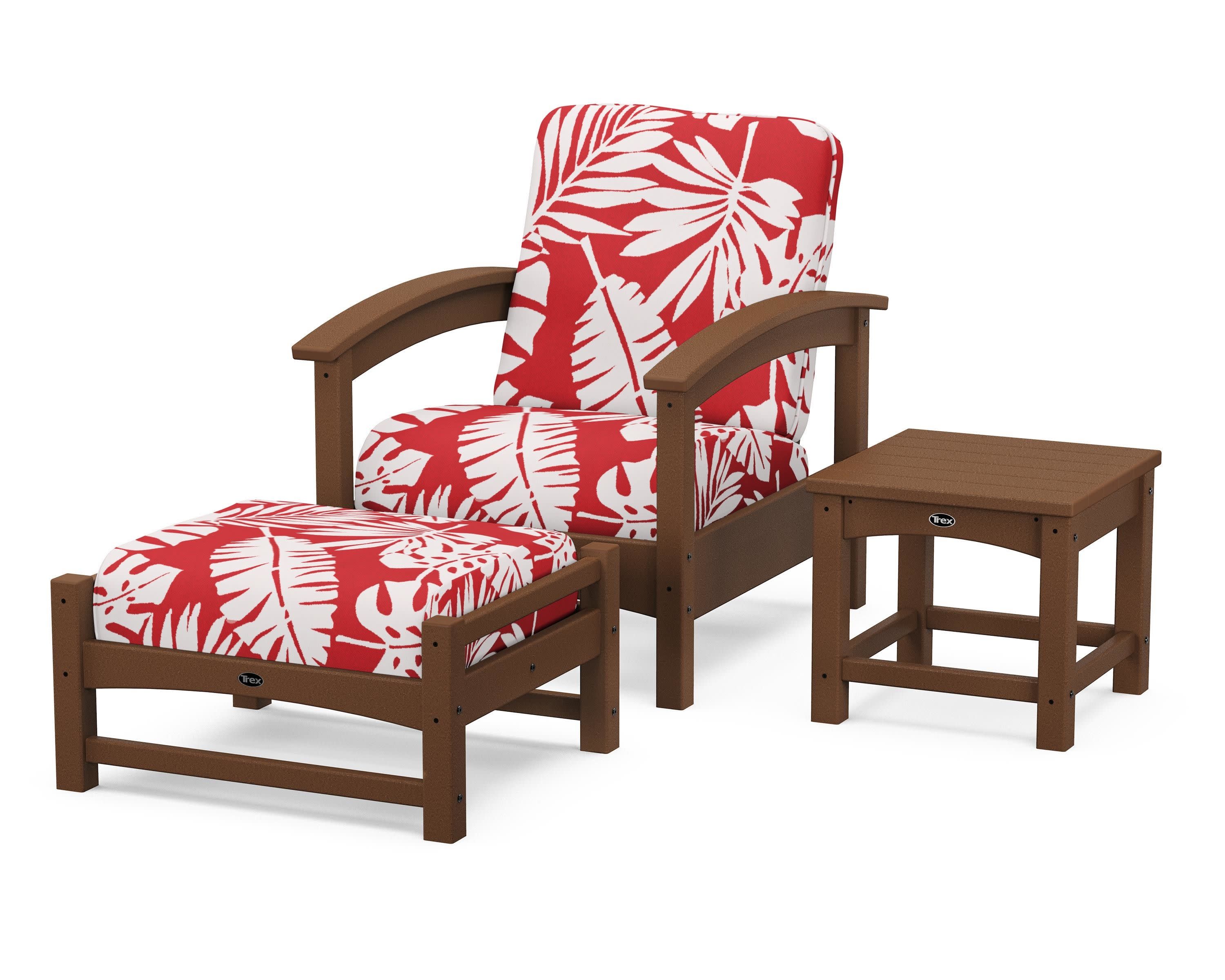 Rockport 3-Piece Deep Seating Set in Tree House / Leaf Crimson