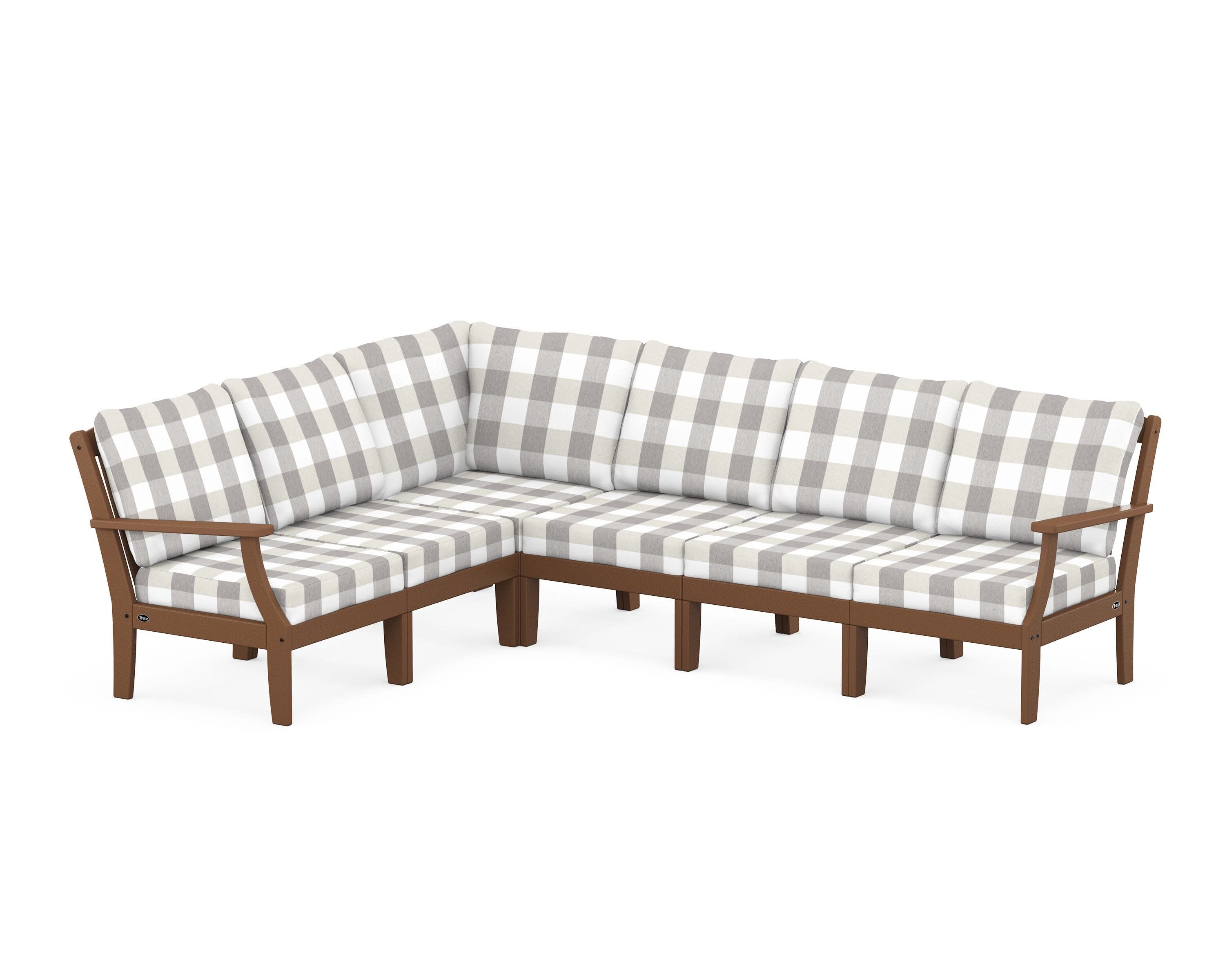 Yacht Club Modular 6-Piece Deep Seating Set in Tree House / Buffalo Plaid Grey Mist
