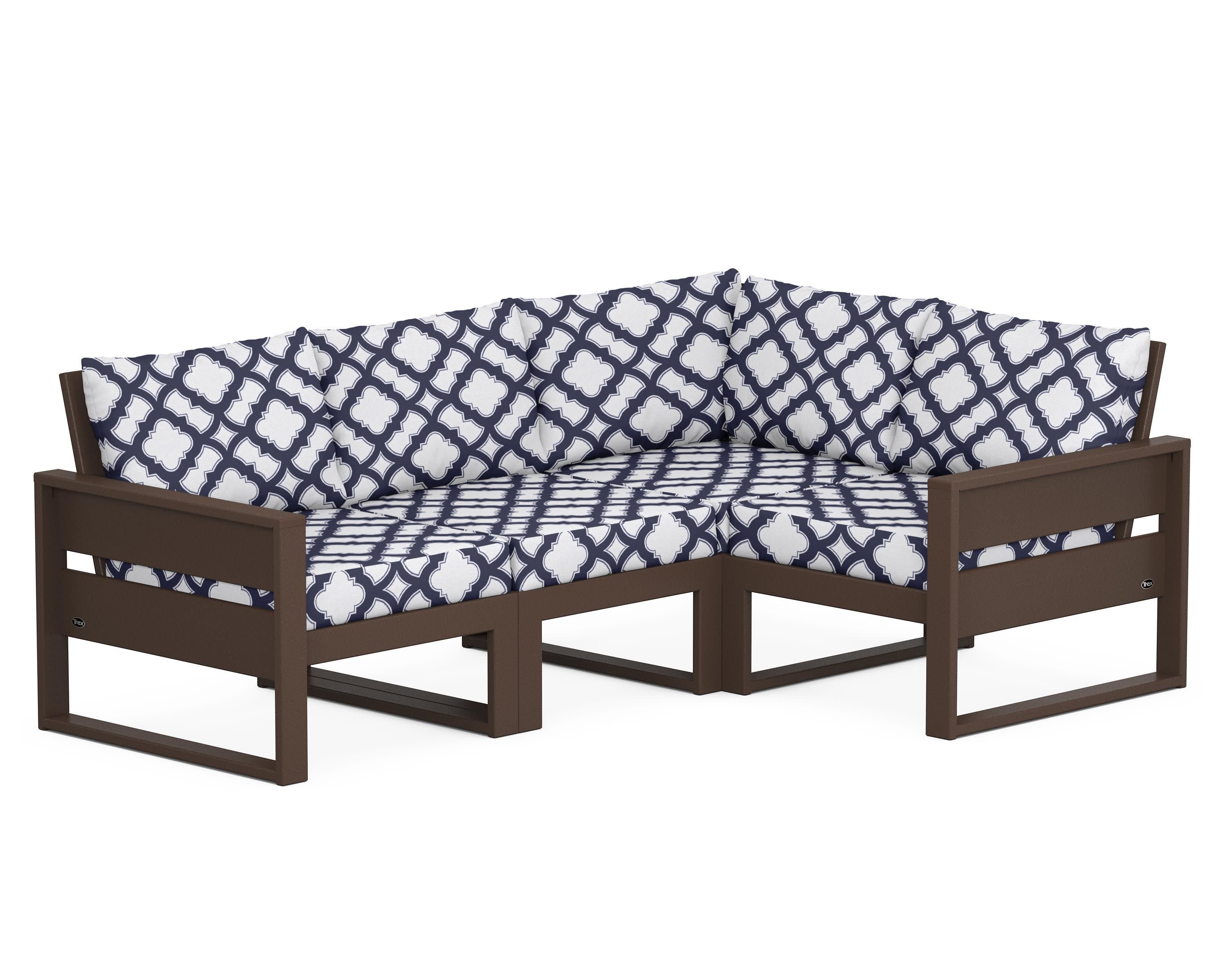 Eastport 4- Piece Sectional in Vintage Lantern / Trellis Navy