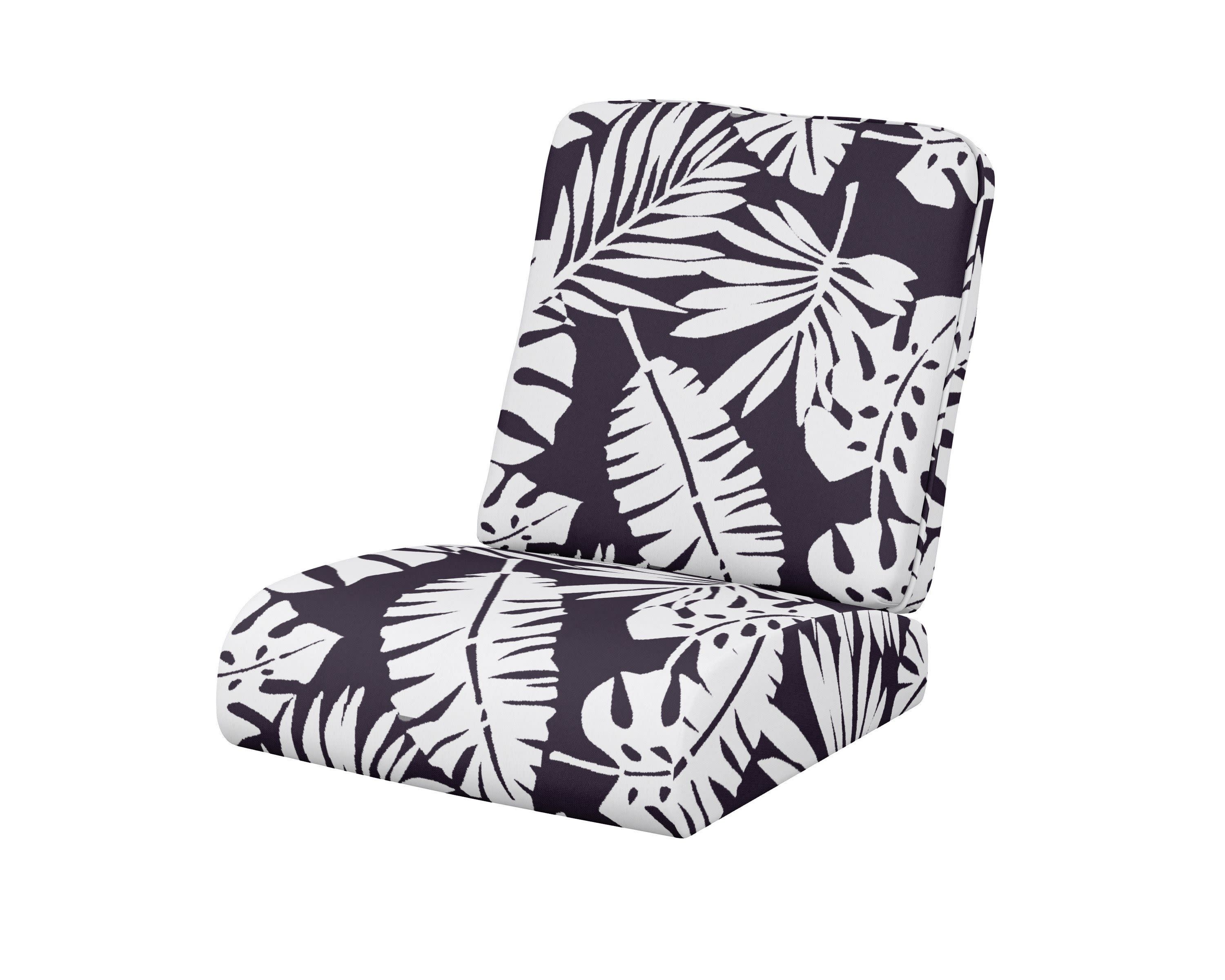 Club Seat/Back Cushion in Leaf Navy