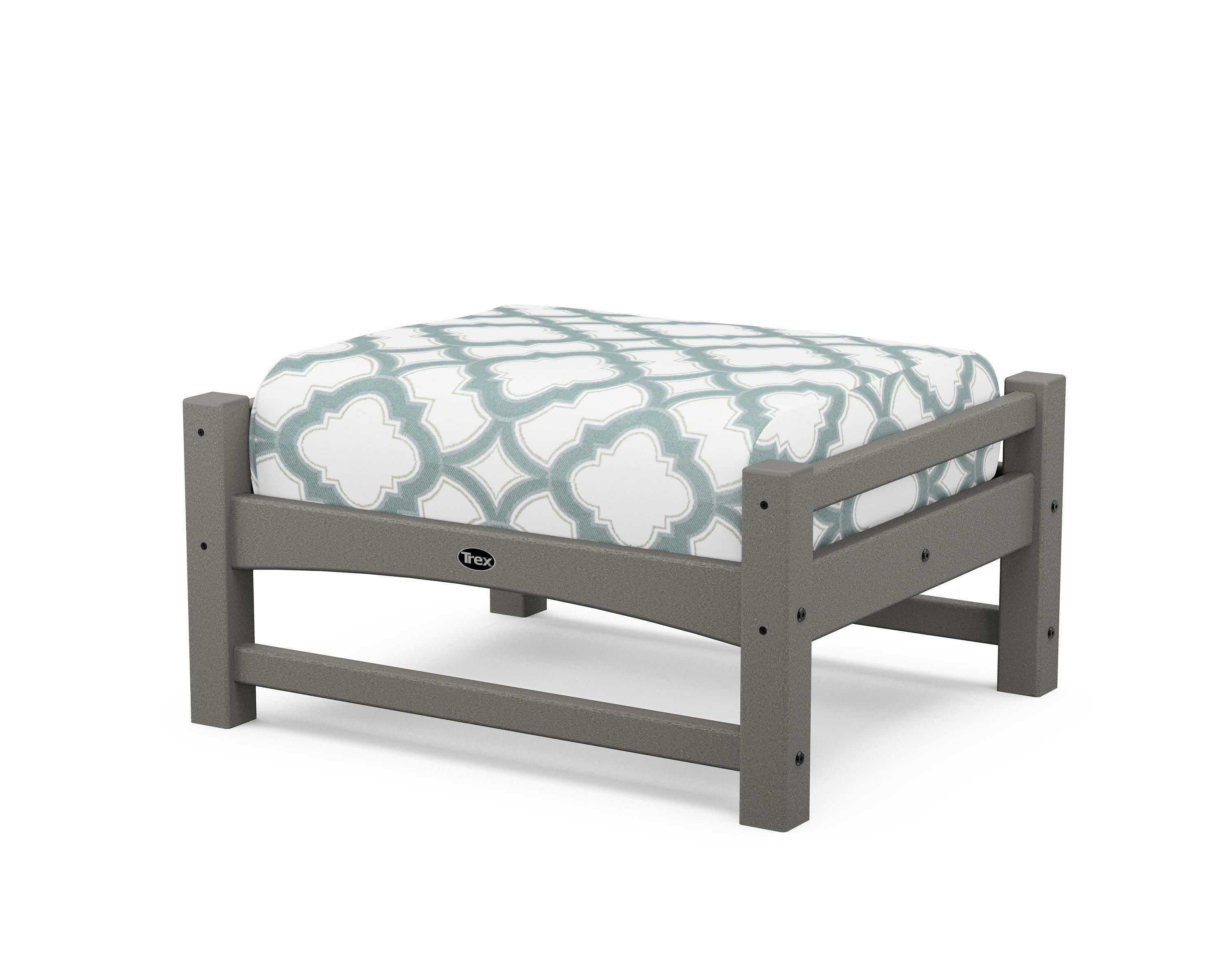 Rockport Club Ottoman in Stepping Stone / Trellis Glacier Spa