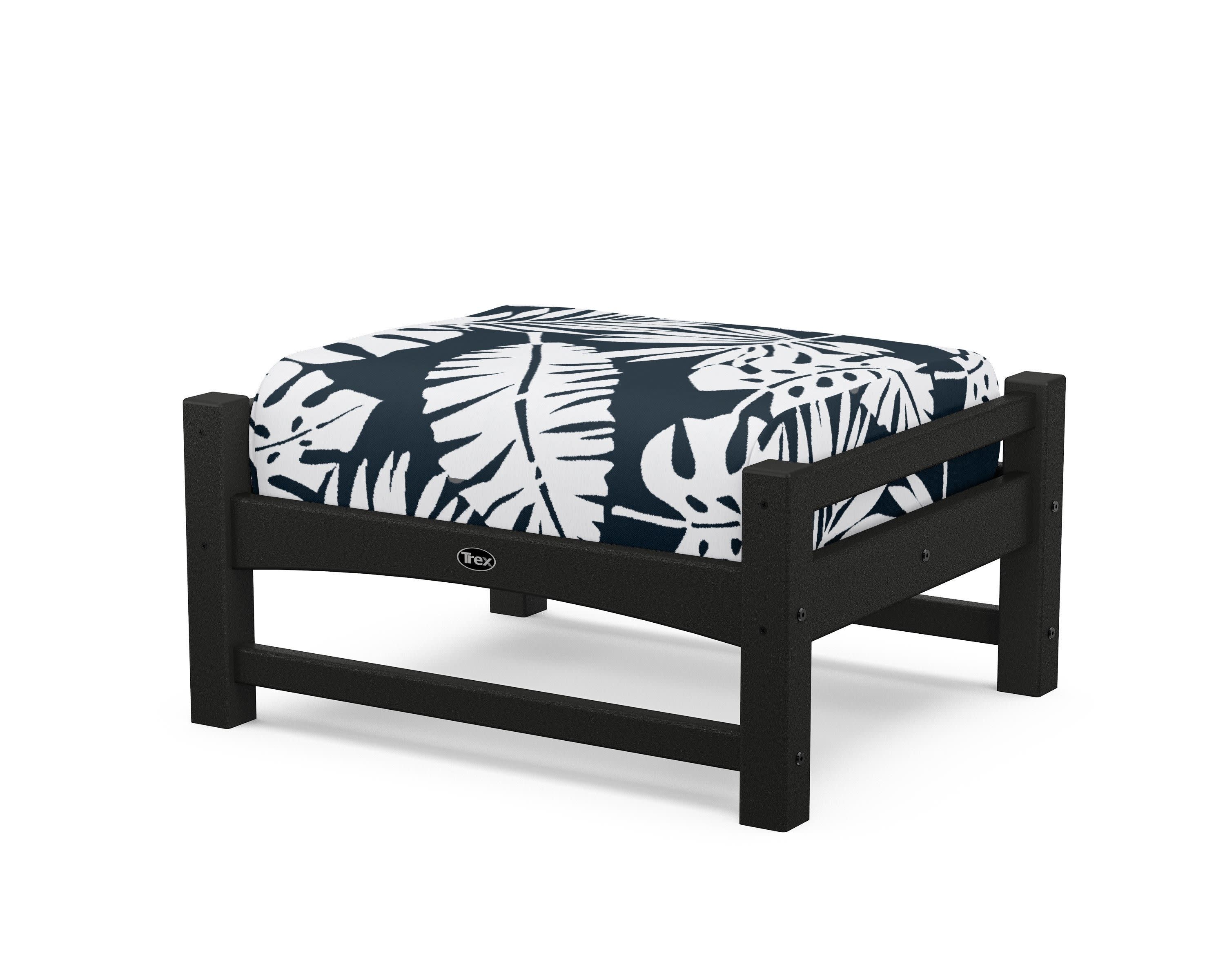 Rockport Club Ottoman in Charcoal Black / Leaf Marine Indigo