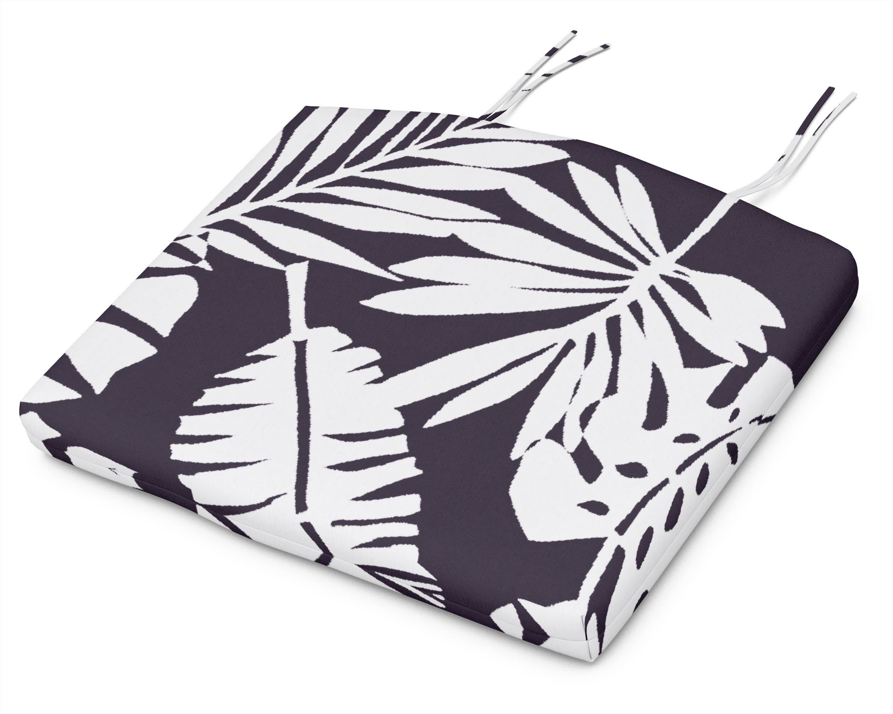 Seat Cushion - 20"W x 18.5"D x 2.5"H in Leaf Navy