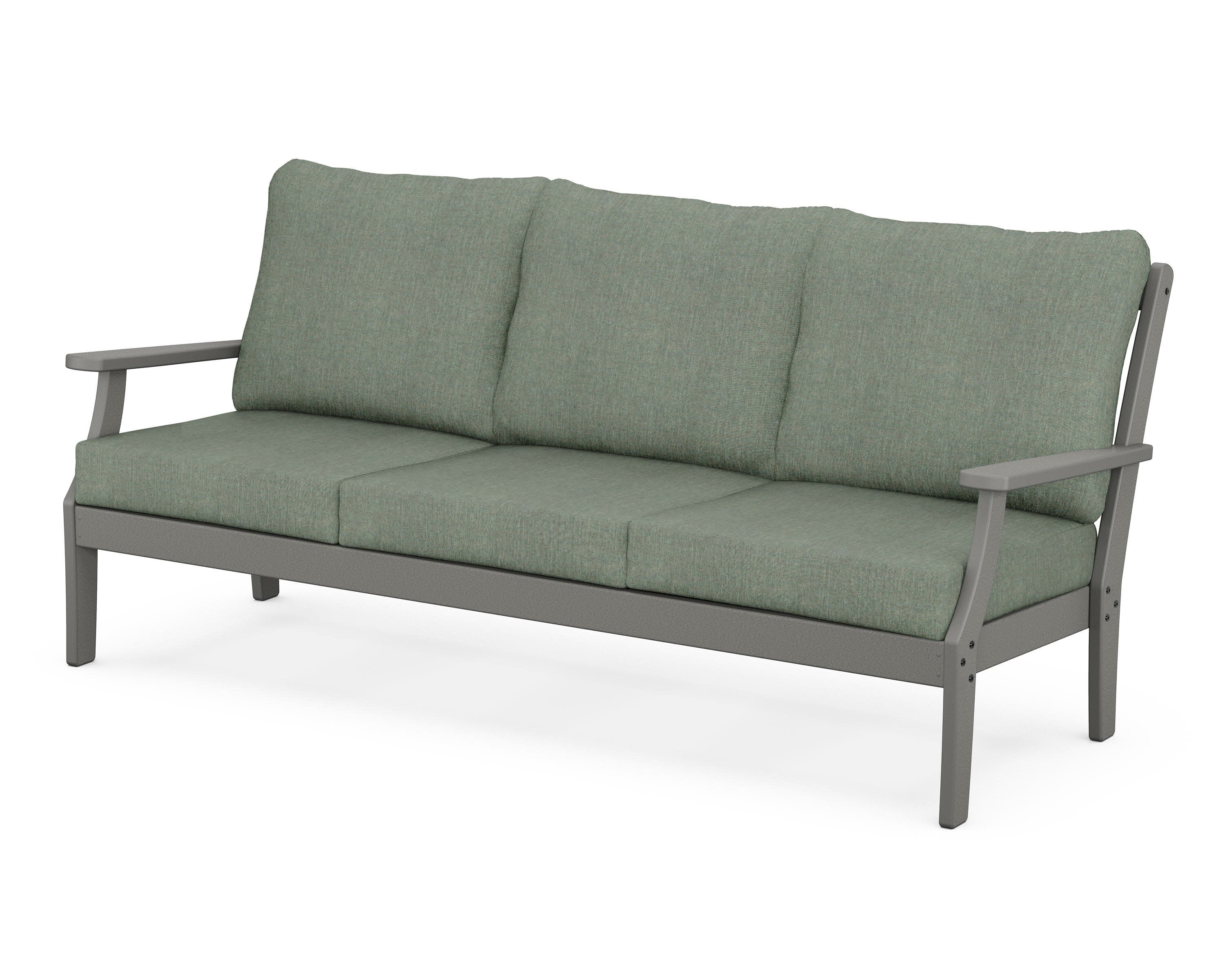 Yacht Club Deep Seating Sofa in Stepping Stone / Cast Sage