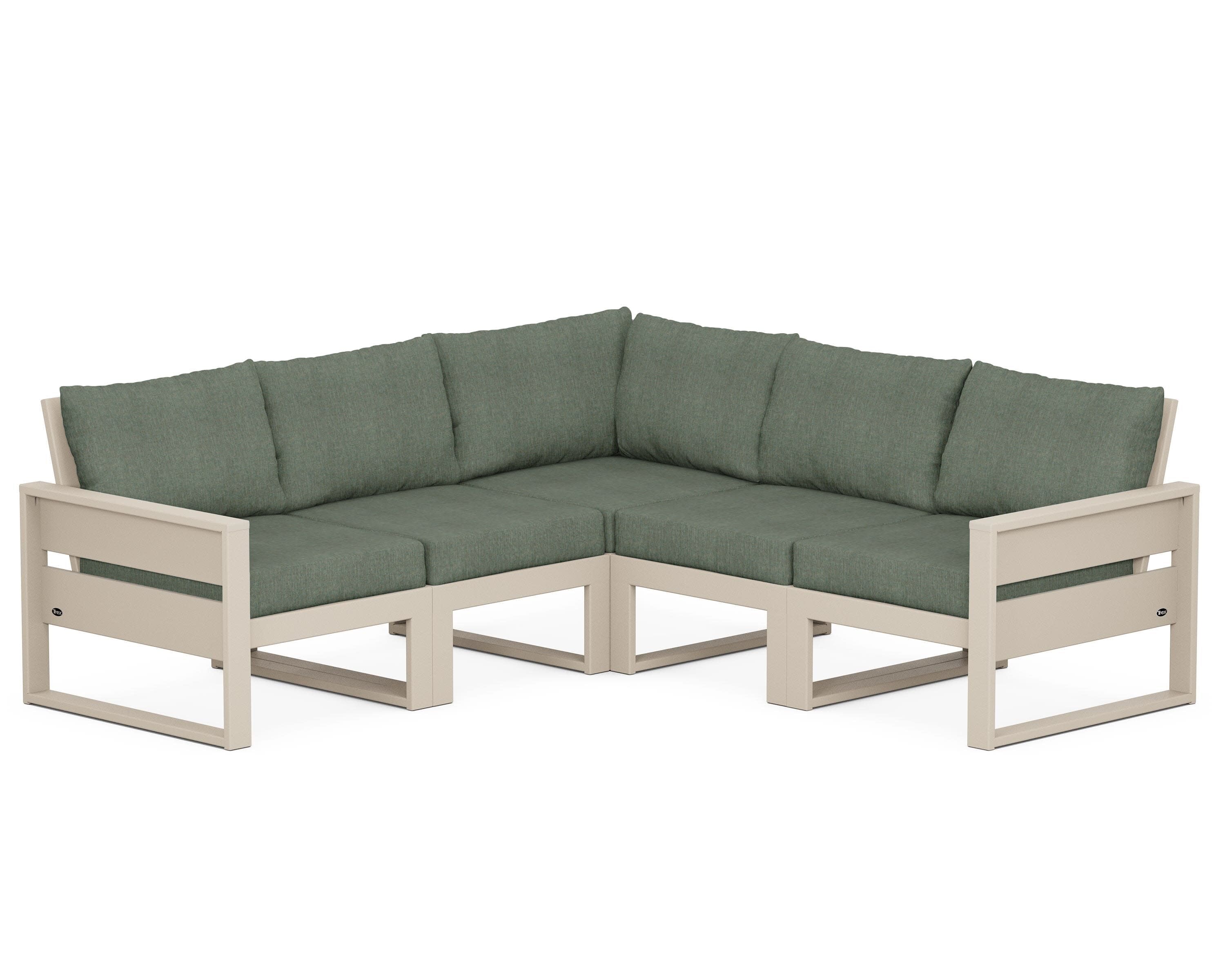 Eastport 5-Piece Sectional in Sand Castle / Cast Sage