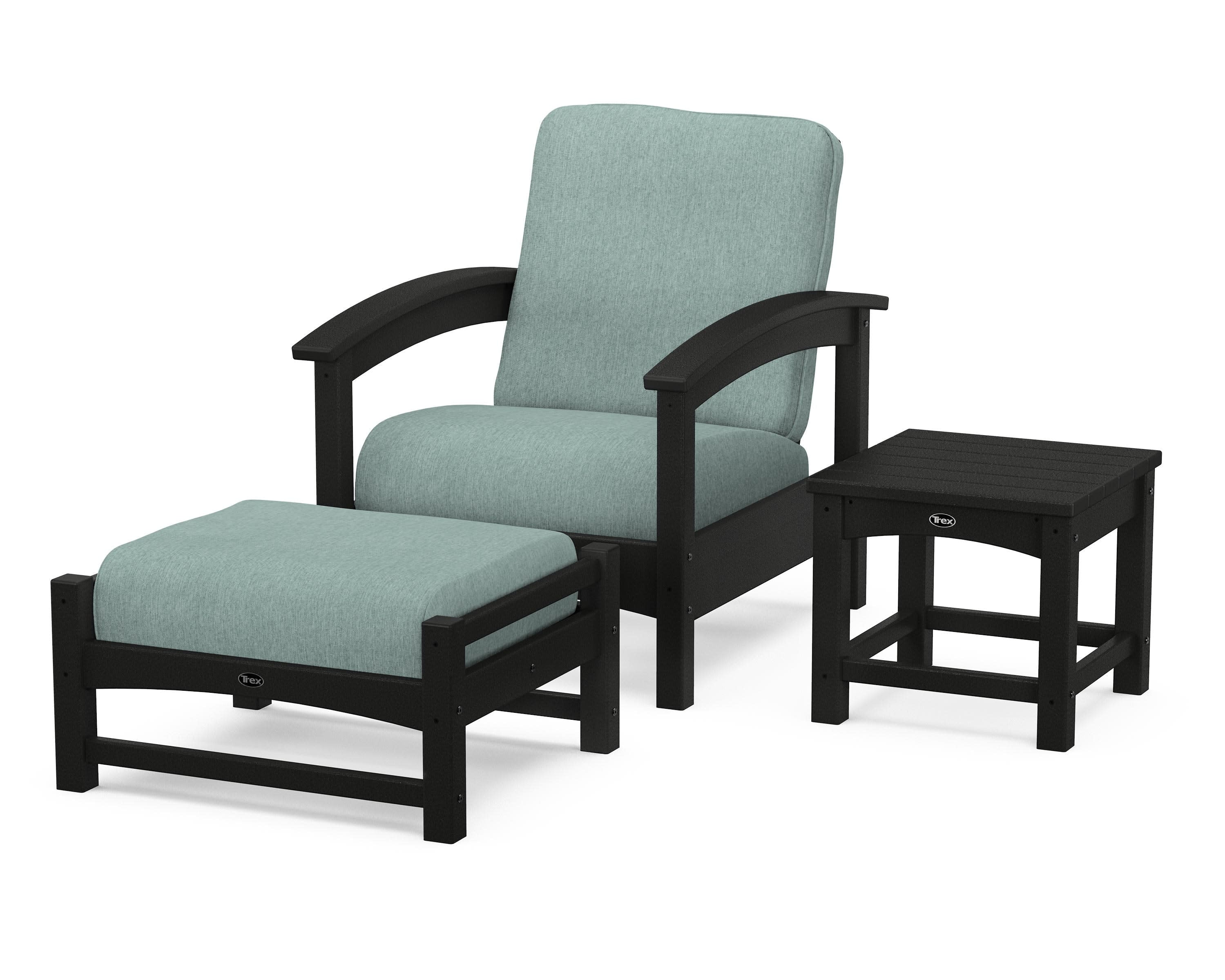 Rockport 3-Piece Deep Seating Set in Charcoal Black / Glacier Spa