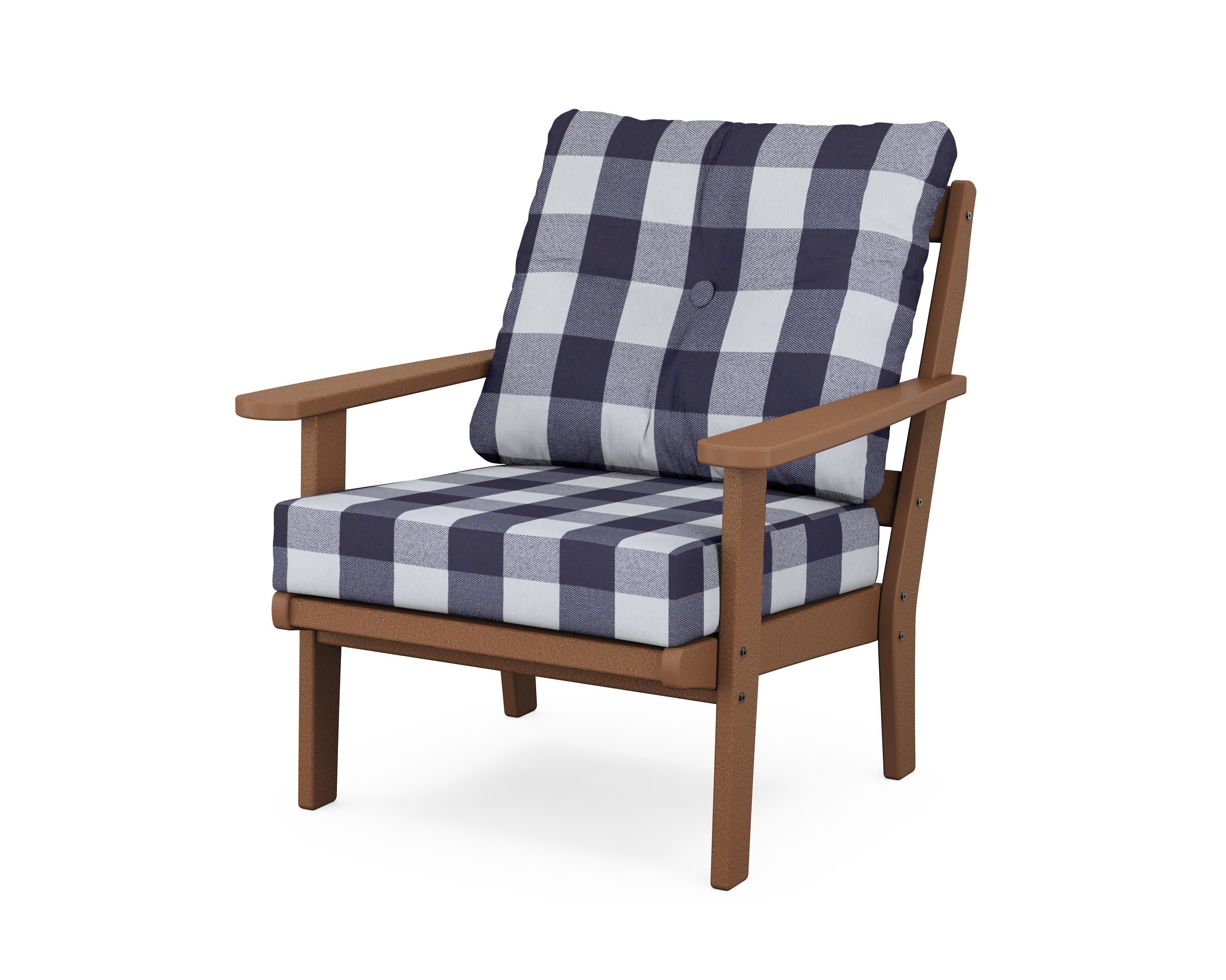Cape Cod Deep Seating Chair in Tree House / Buffalo Plaid Navy