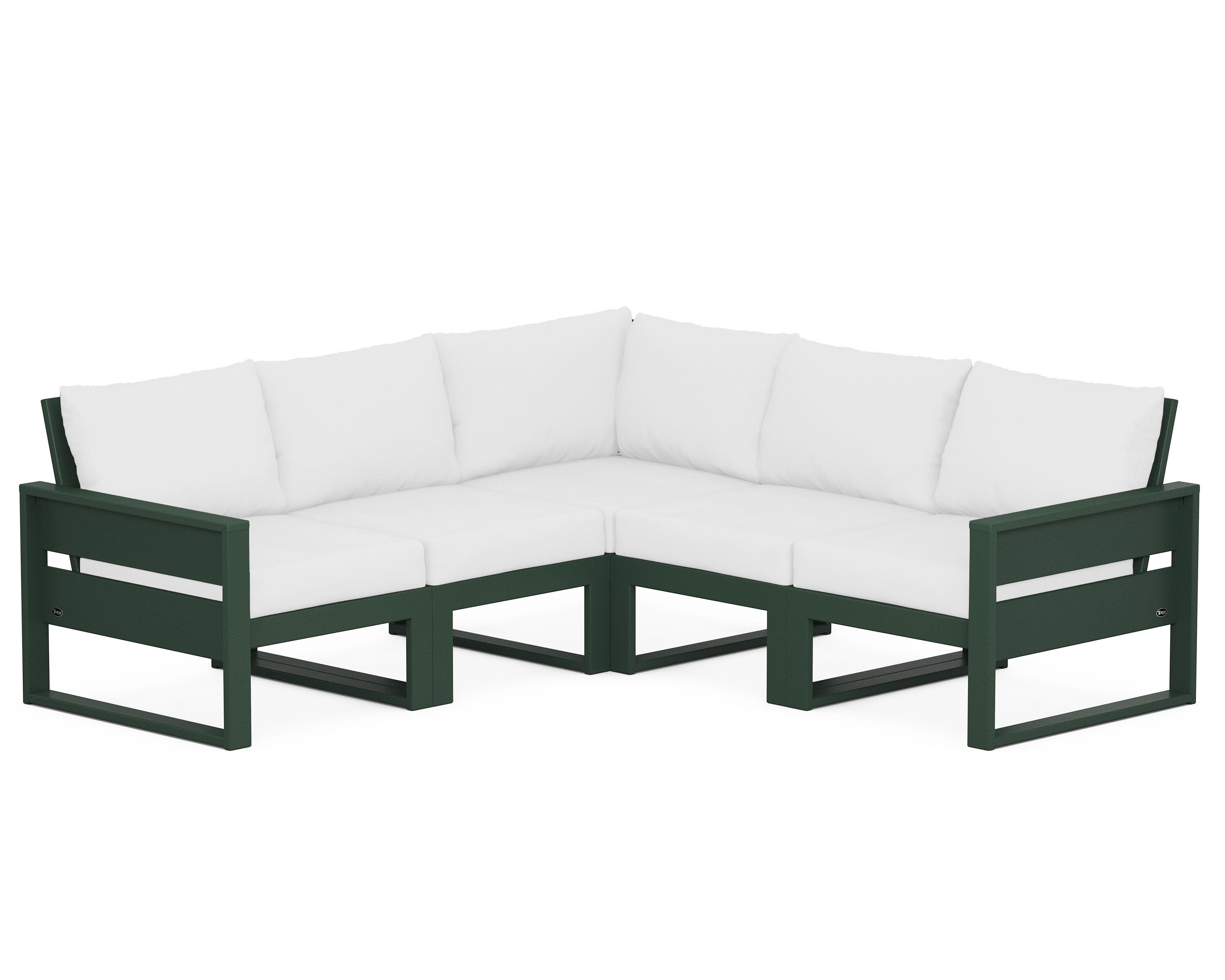 Eastport 5-Piece Sectional in Rainforest Canopy / Natural