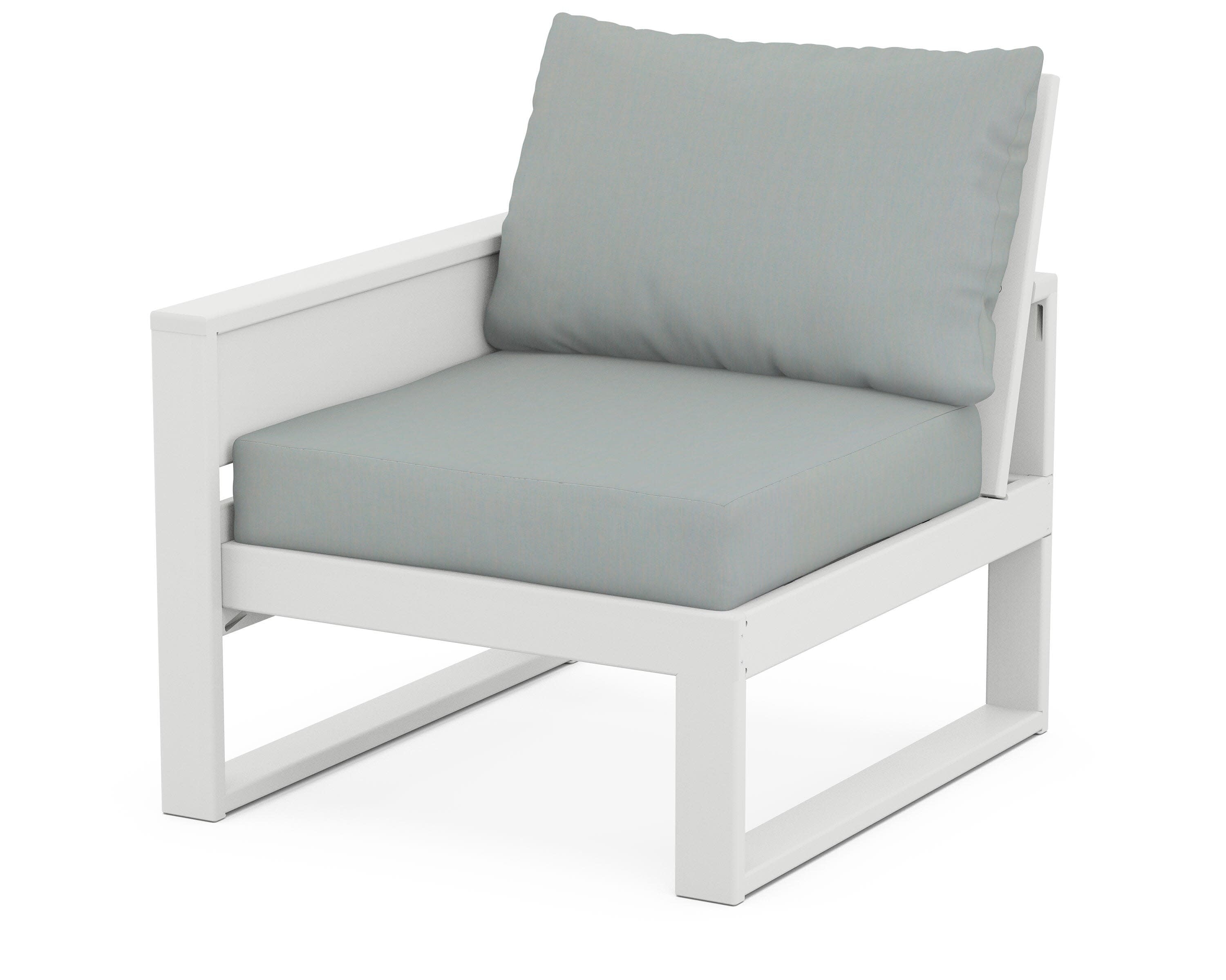 Eastport Modular Left Arm Chair in Classic White / Spa
