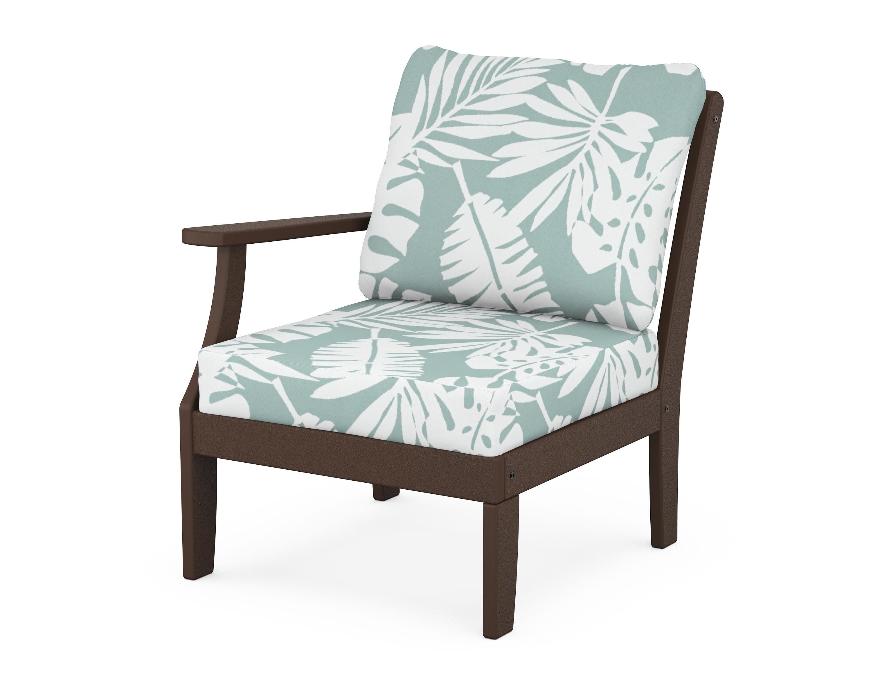 Yacht Club Modular Left Arm Chair in Vintage Lantern / Leaf Glacier Spa