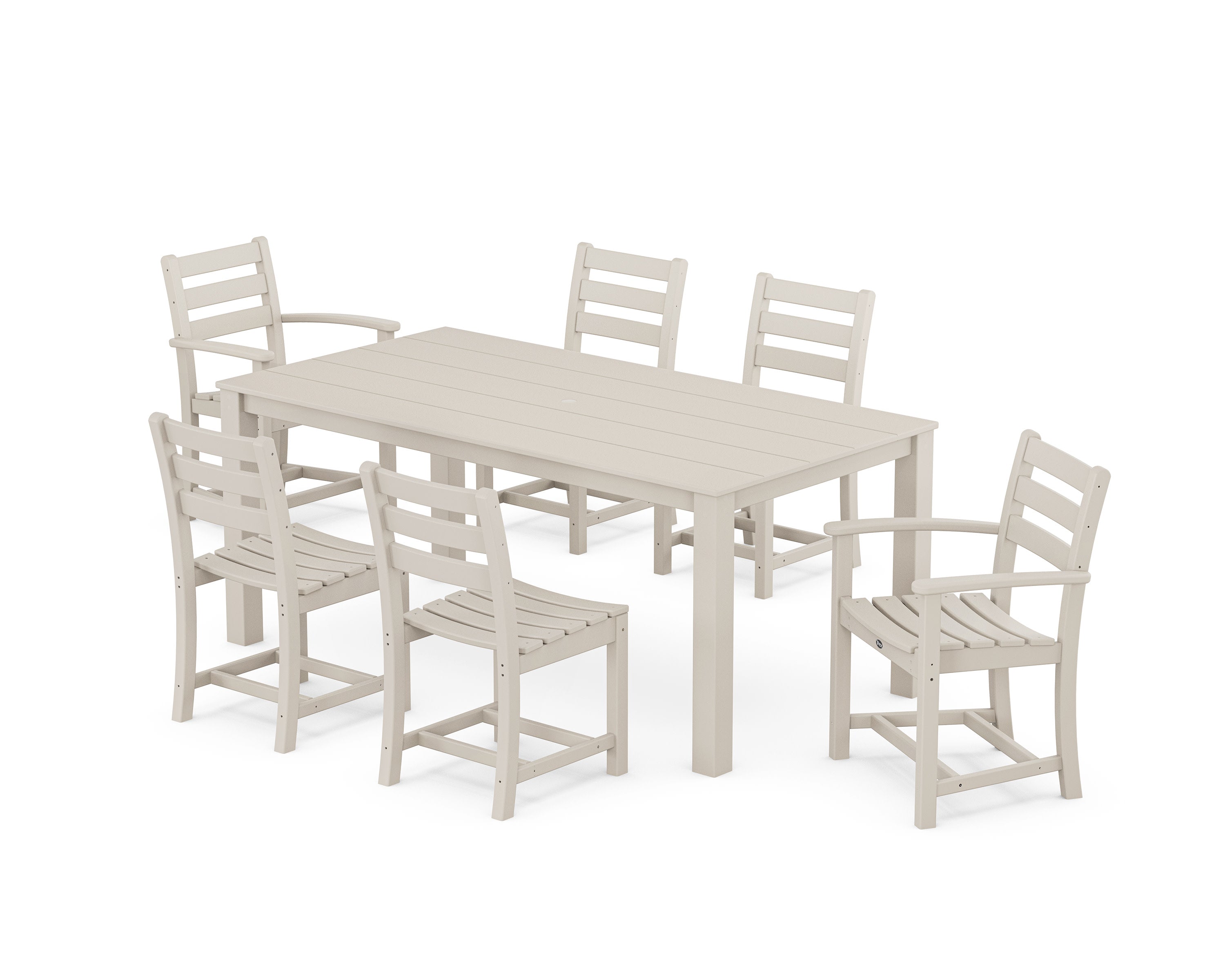 Monterey Bay 7-Piece Parsons Dining Set in Sand Castle