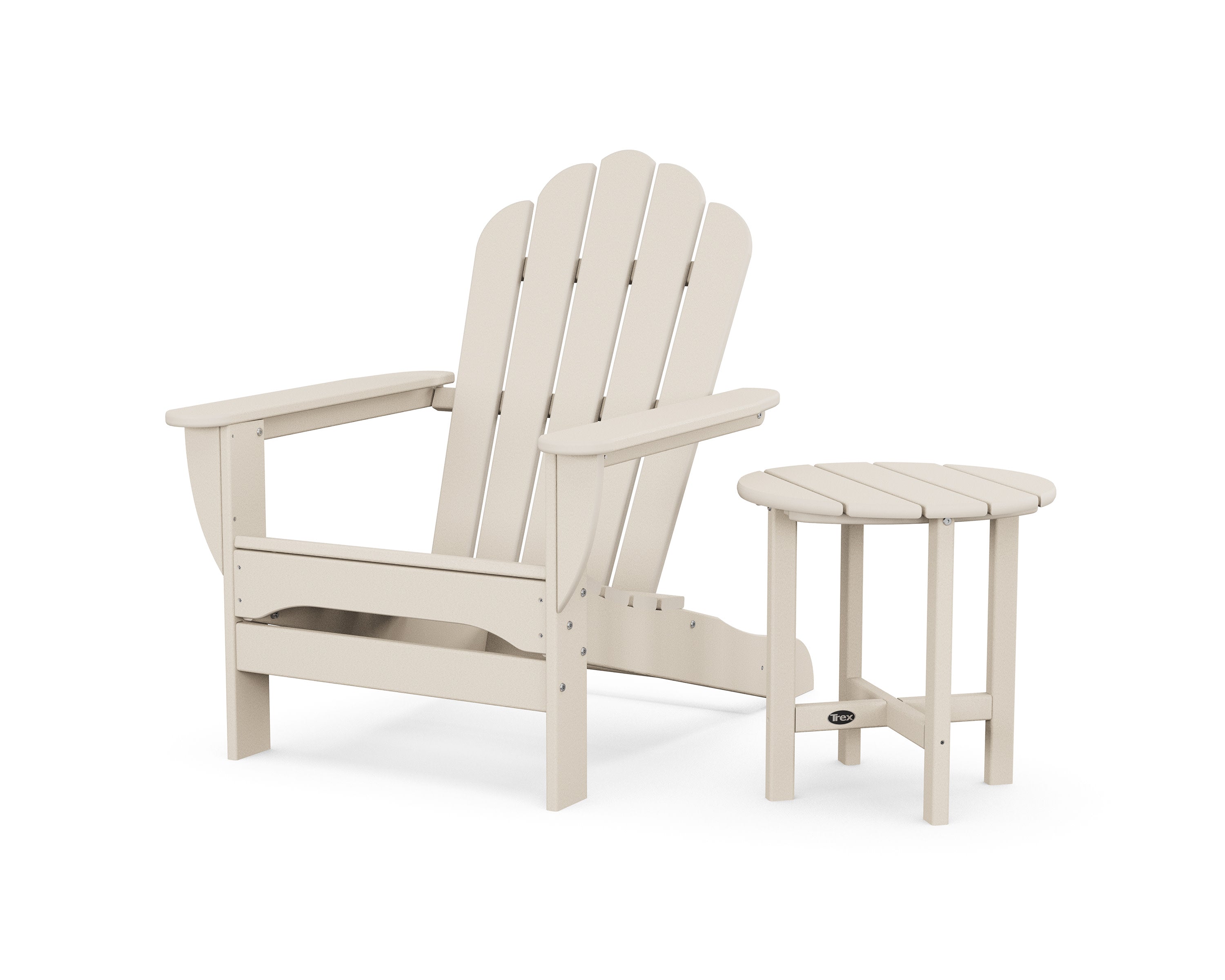 Monterey Bay Oversized Adirondack Chair with Side Table in Sand Castle