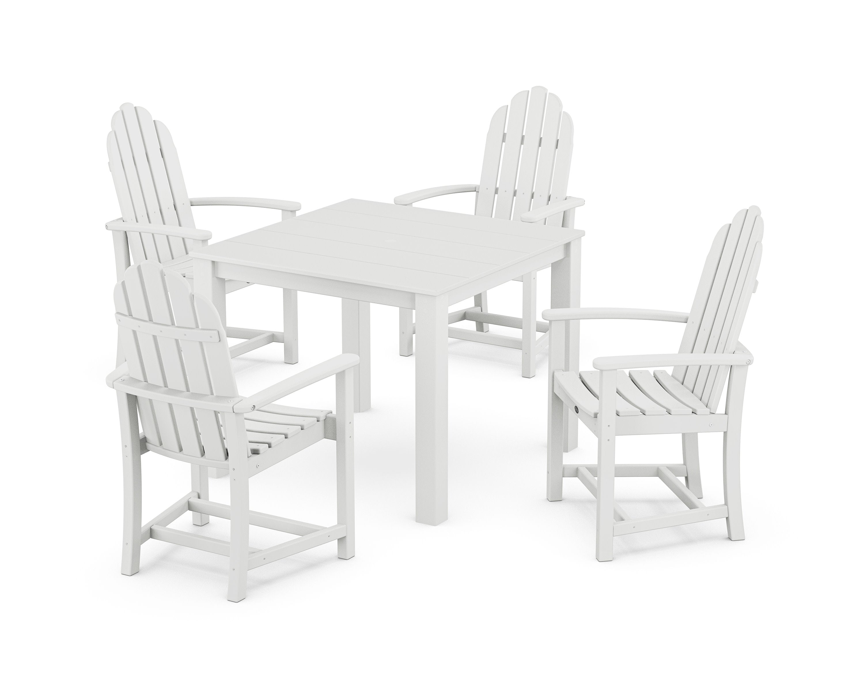 Cape Cod Adirondack 5-Piece Parsons Dining Set in Classic White