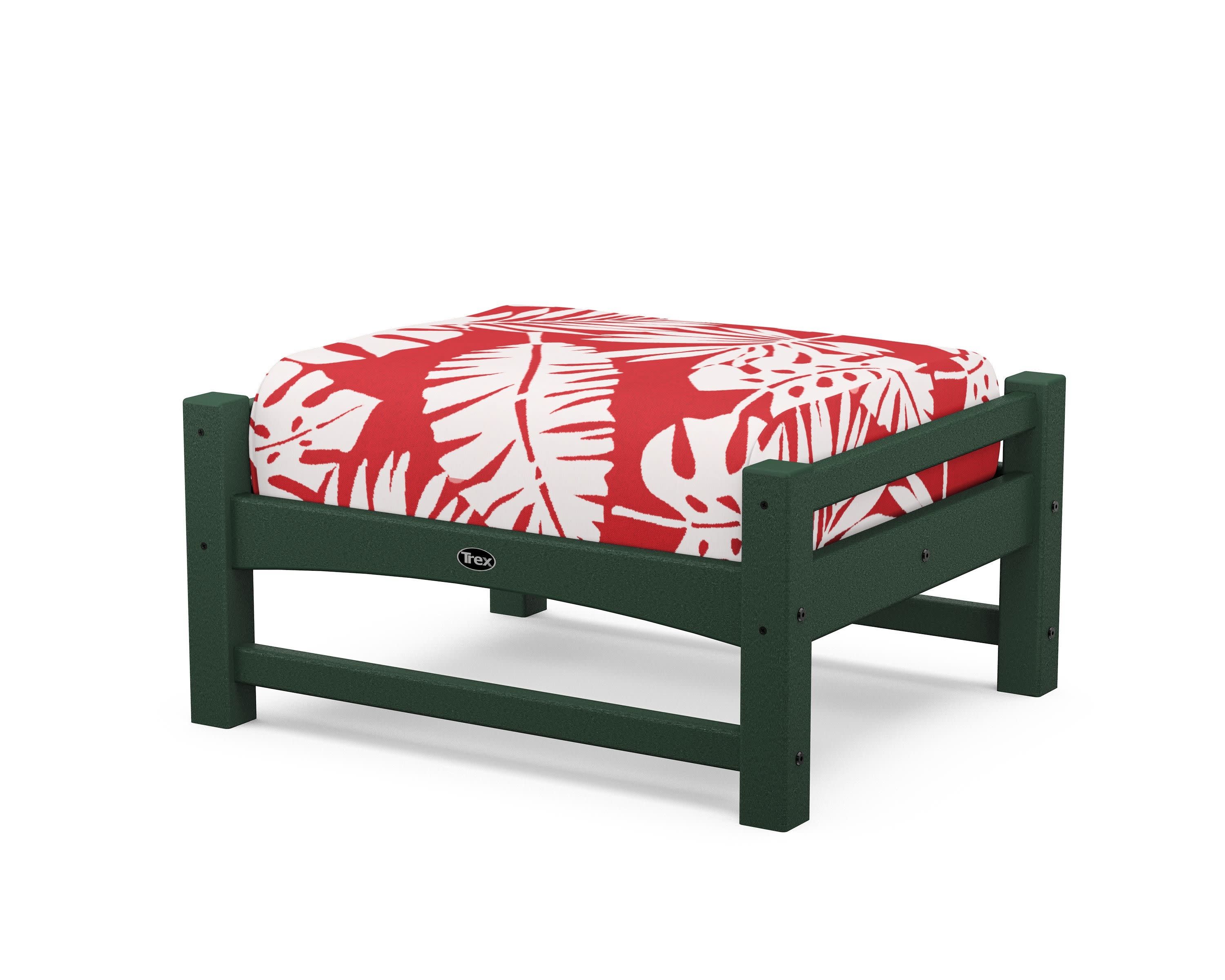 Rockport Club Ottoman in Rainforest Canopy / Leaf Crimson