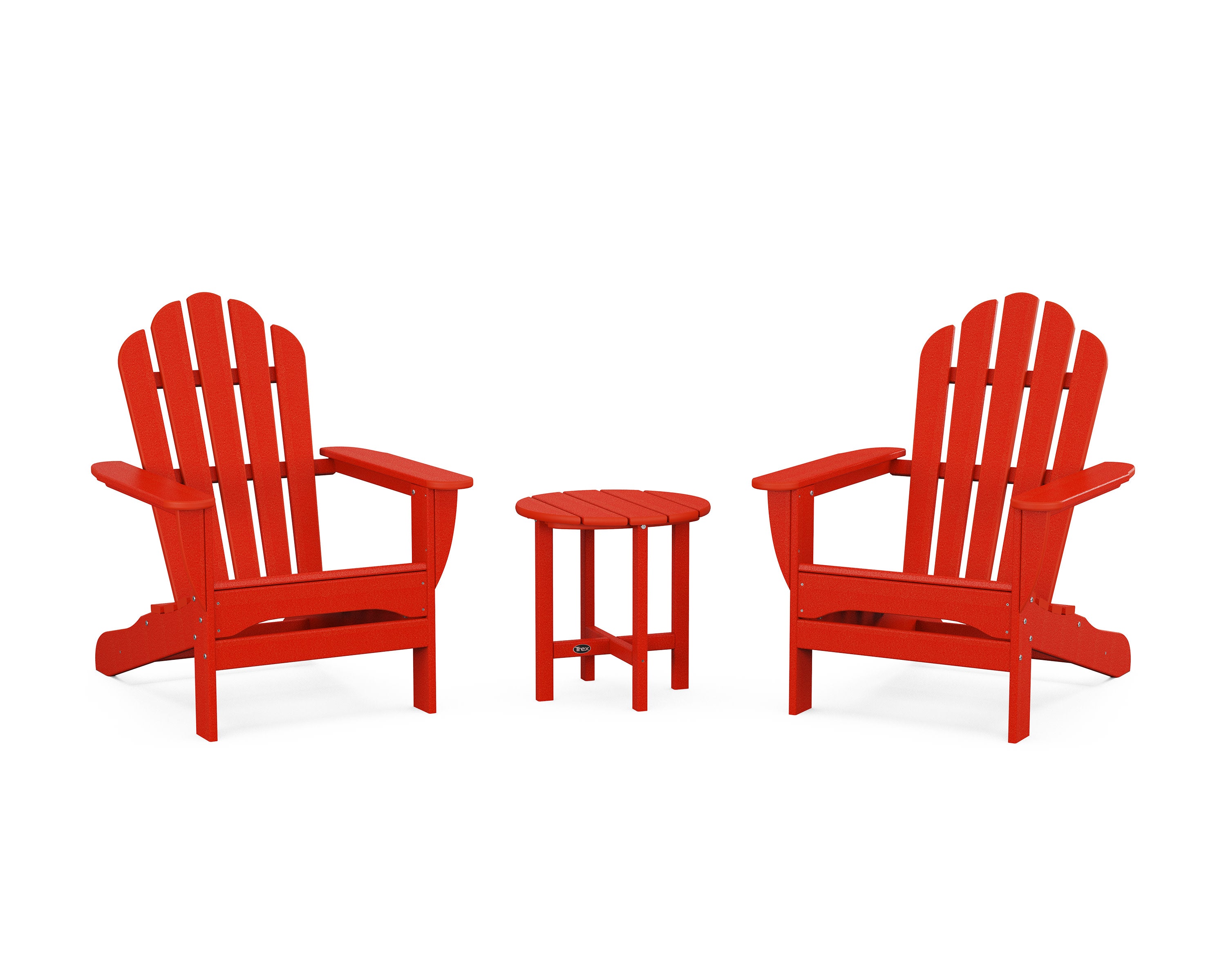 3-Piece Monterey Bay Adirondack Set in Sunset Red