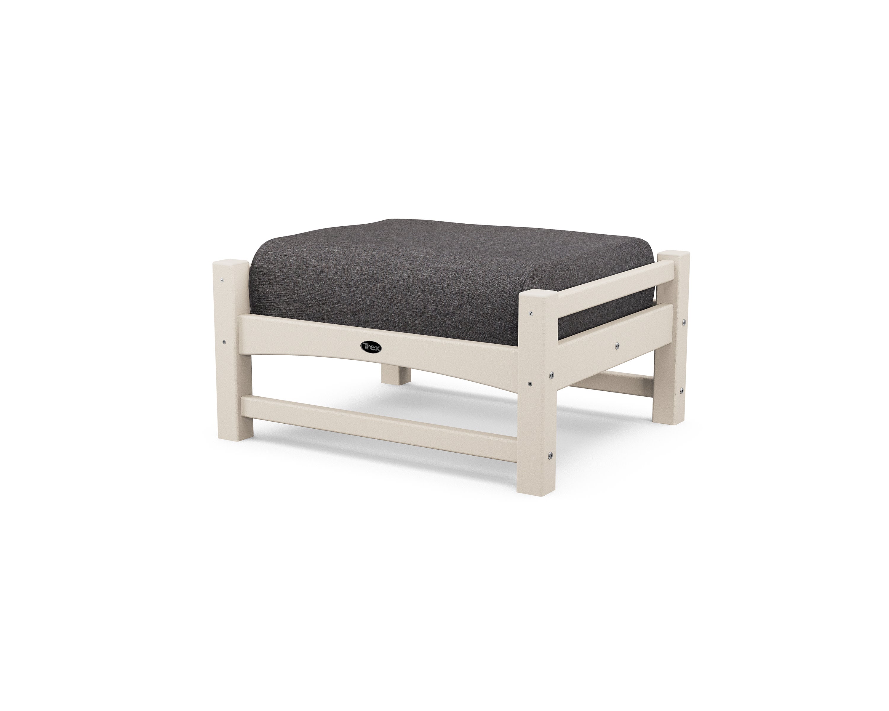 Rockport Club Ottoman in Sand Castle / Ash Charcoal