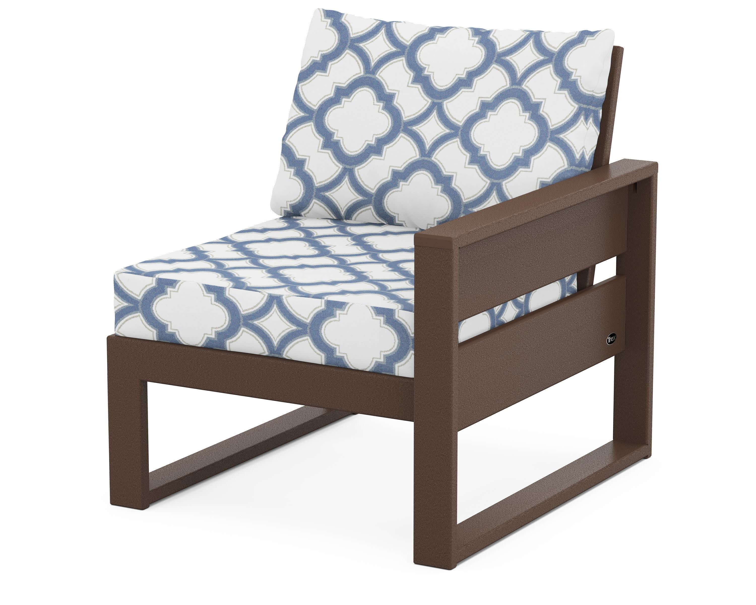 Eastport Modular Right Arm Chair in Vintage Lantern / Trellis Sky Blue